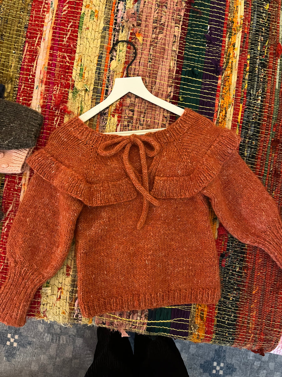 Handmade Alpaca Merino Ruffle Sweater / 2