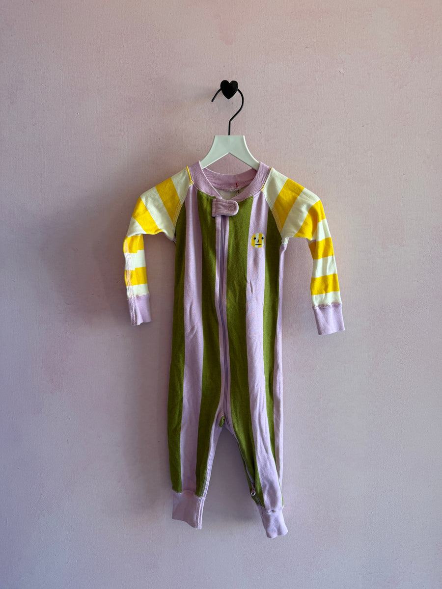 Dudson and Dudson Lavender Green and Yellow Stripe Pajamas