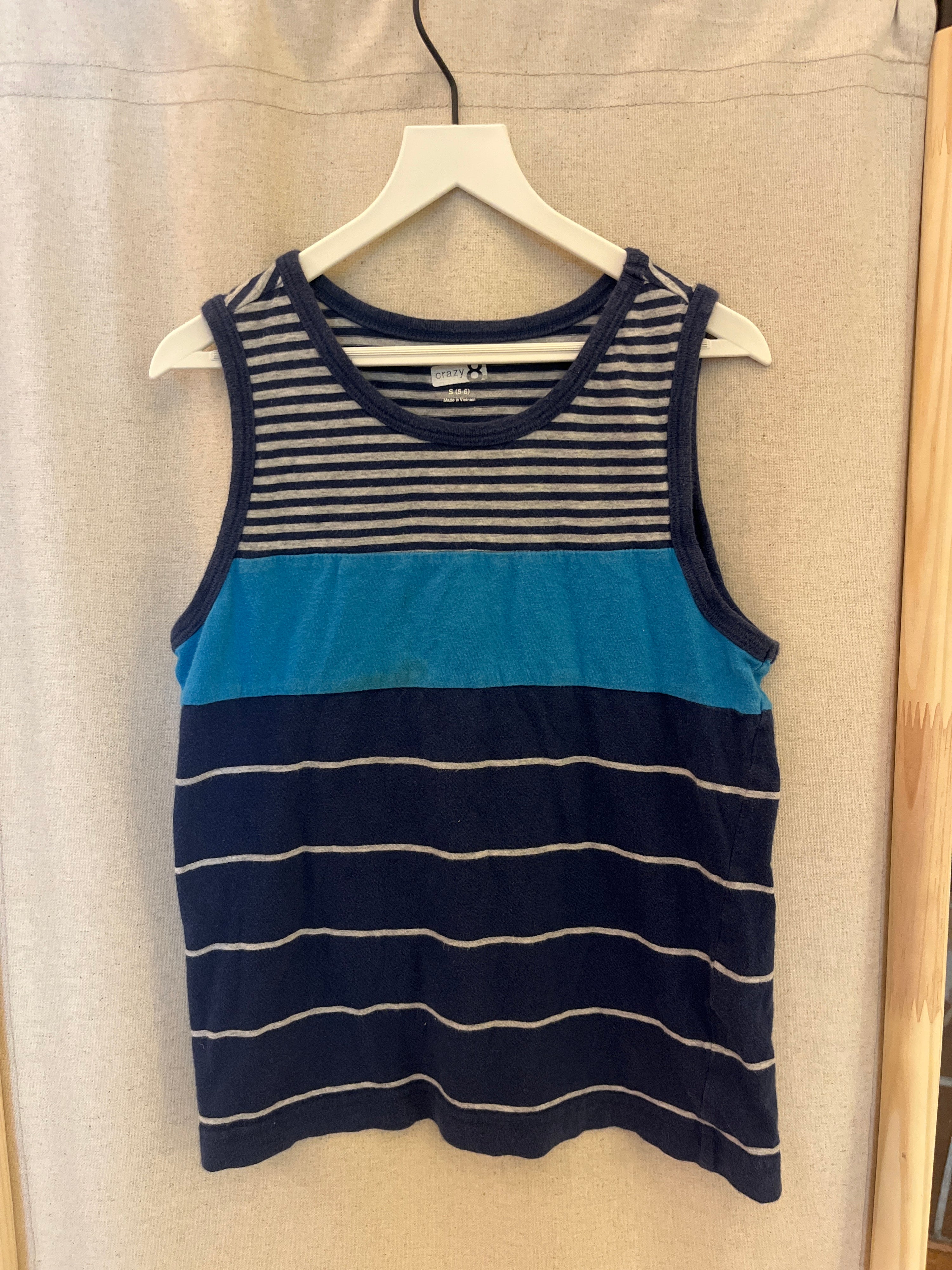 Crazy 8 Blue Stripe Tank Top / 5-6