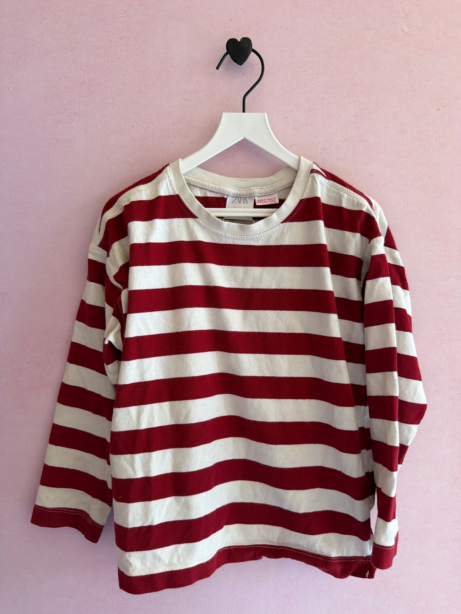 Zara Red and White Stripe Long Sleeve T-Shirt / 6 Years