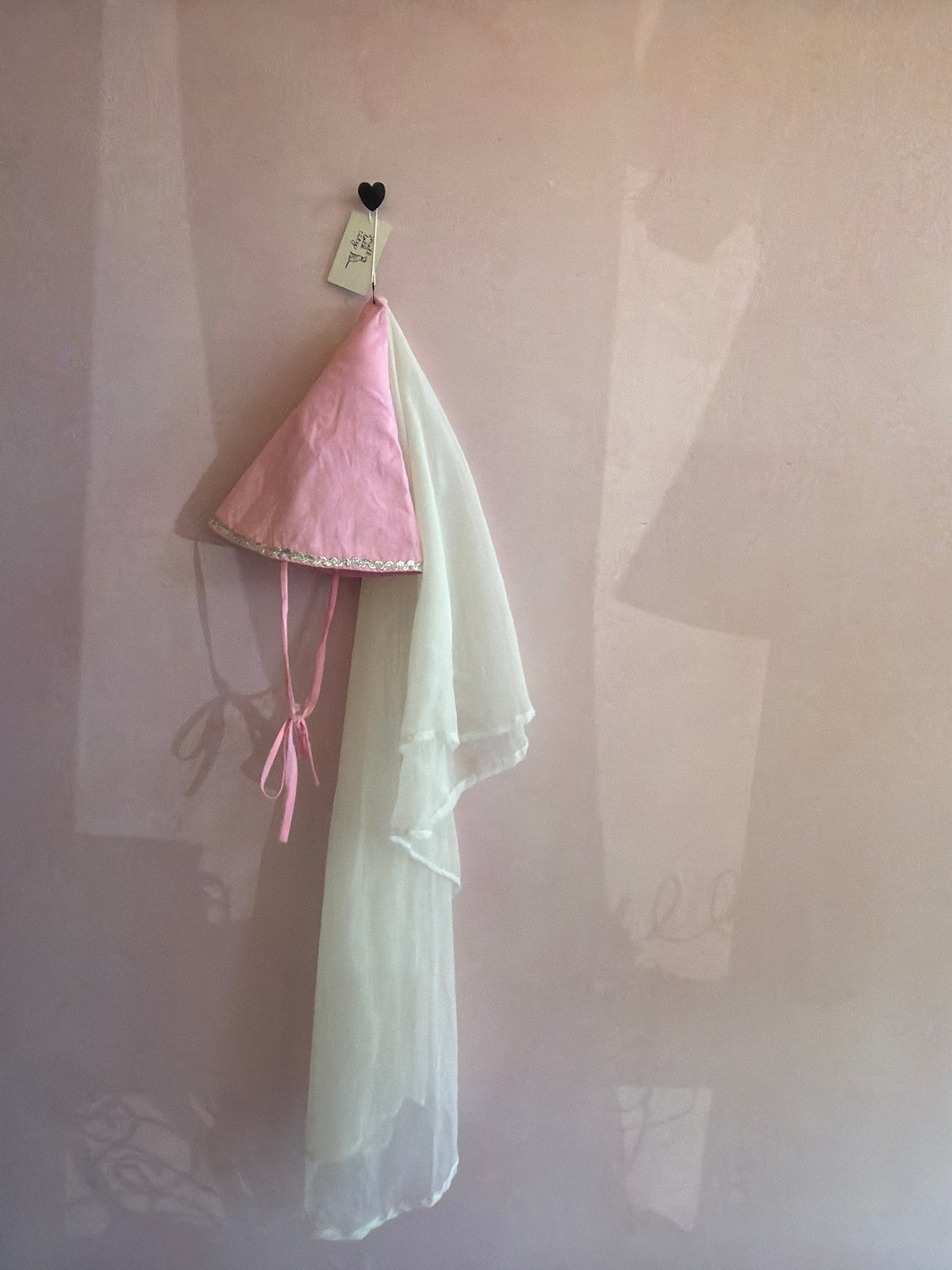 Princess Costume Hat with Attached White Veil / One Size