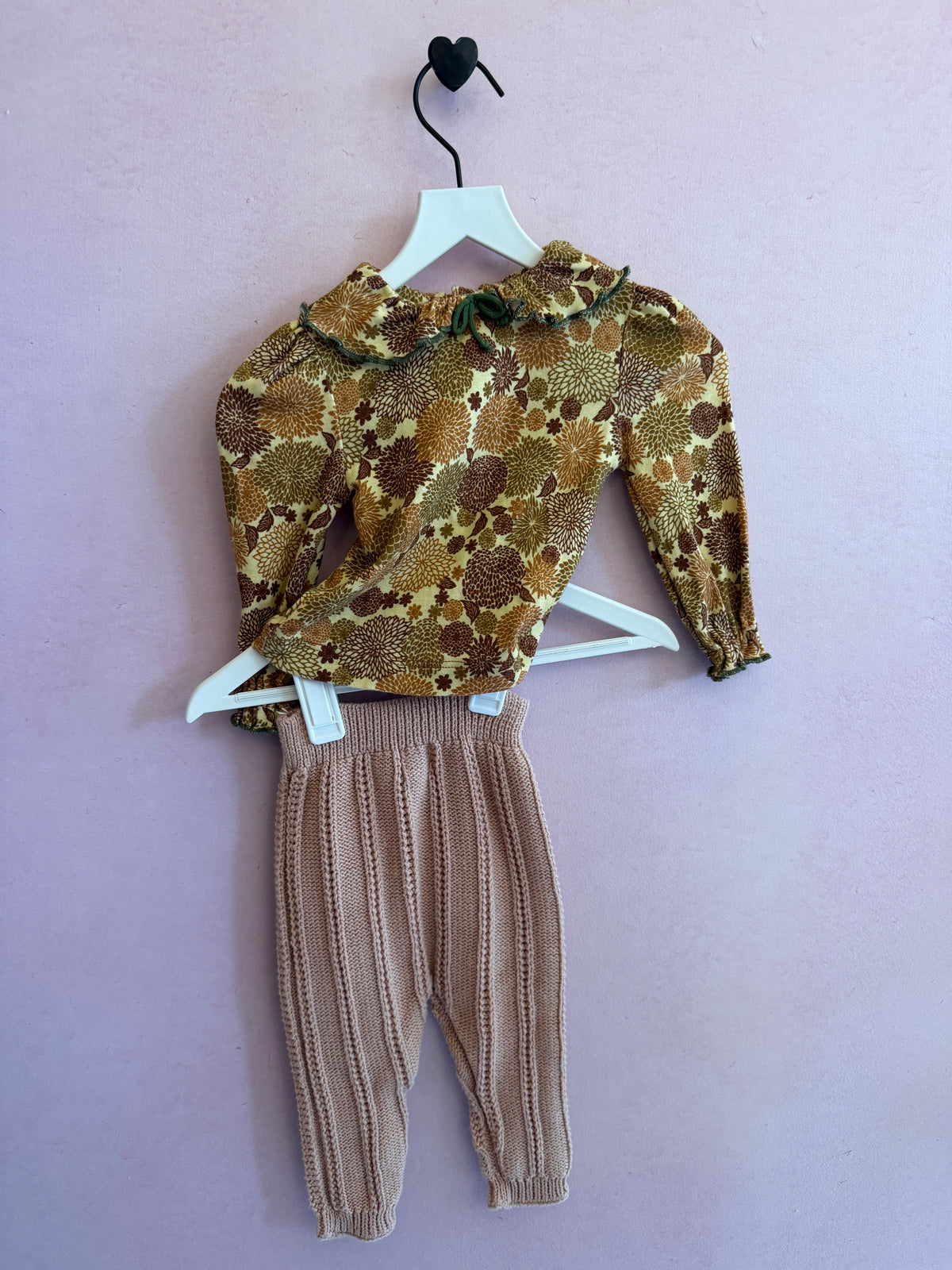 Misha + Puff Chrysanthemum Snap Back Long Sleeve Shirt with Ruffle Collar / 0-6 months