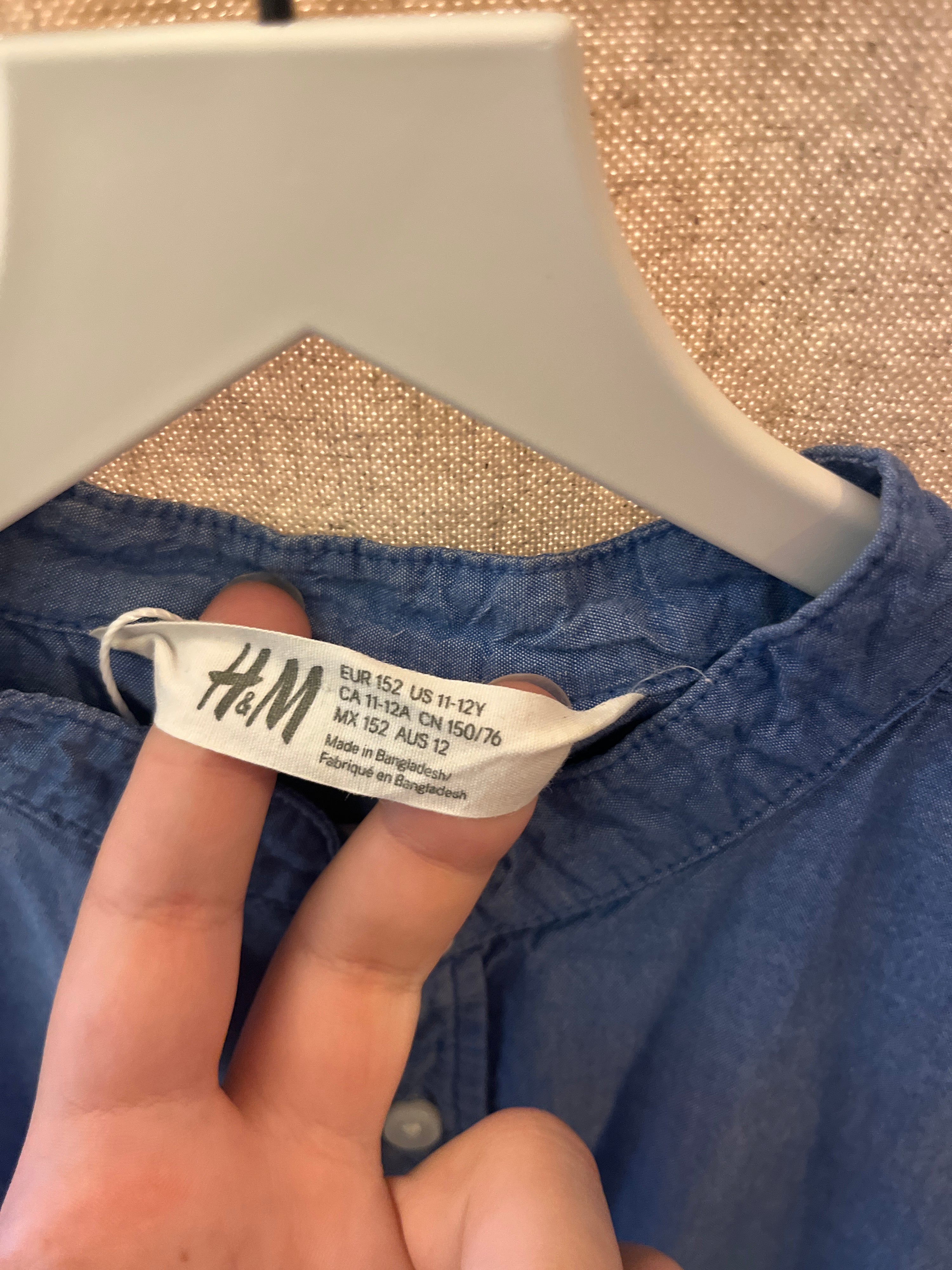 H&M Chambray Short Sleeve Button Down / 11-12