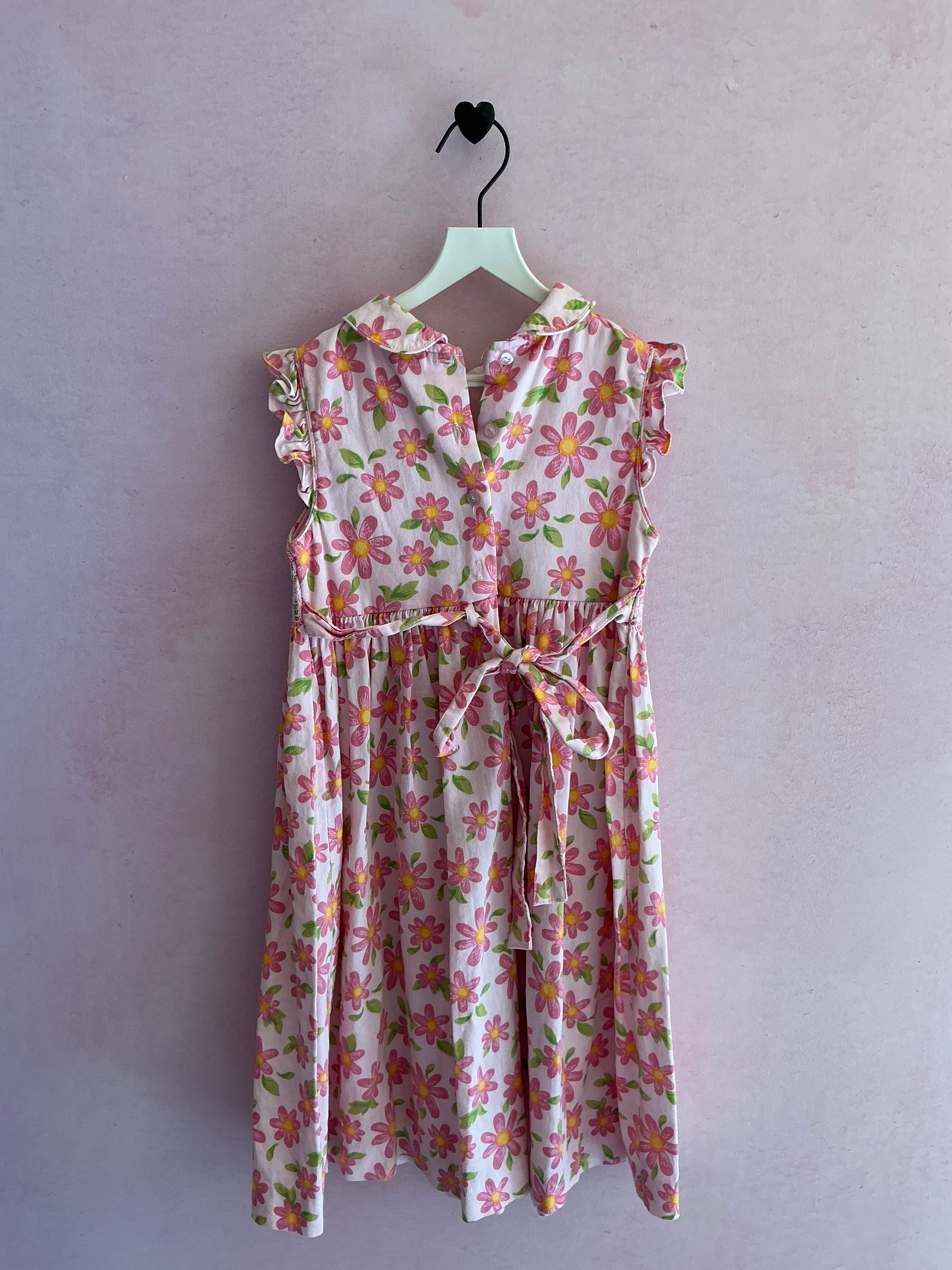 Laura Ashley Pink Daisy Floral with Hand Smocking Dress / 6