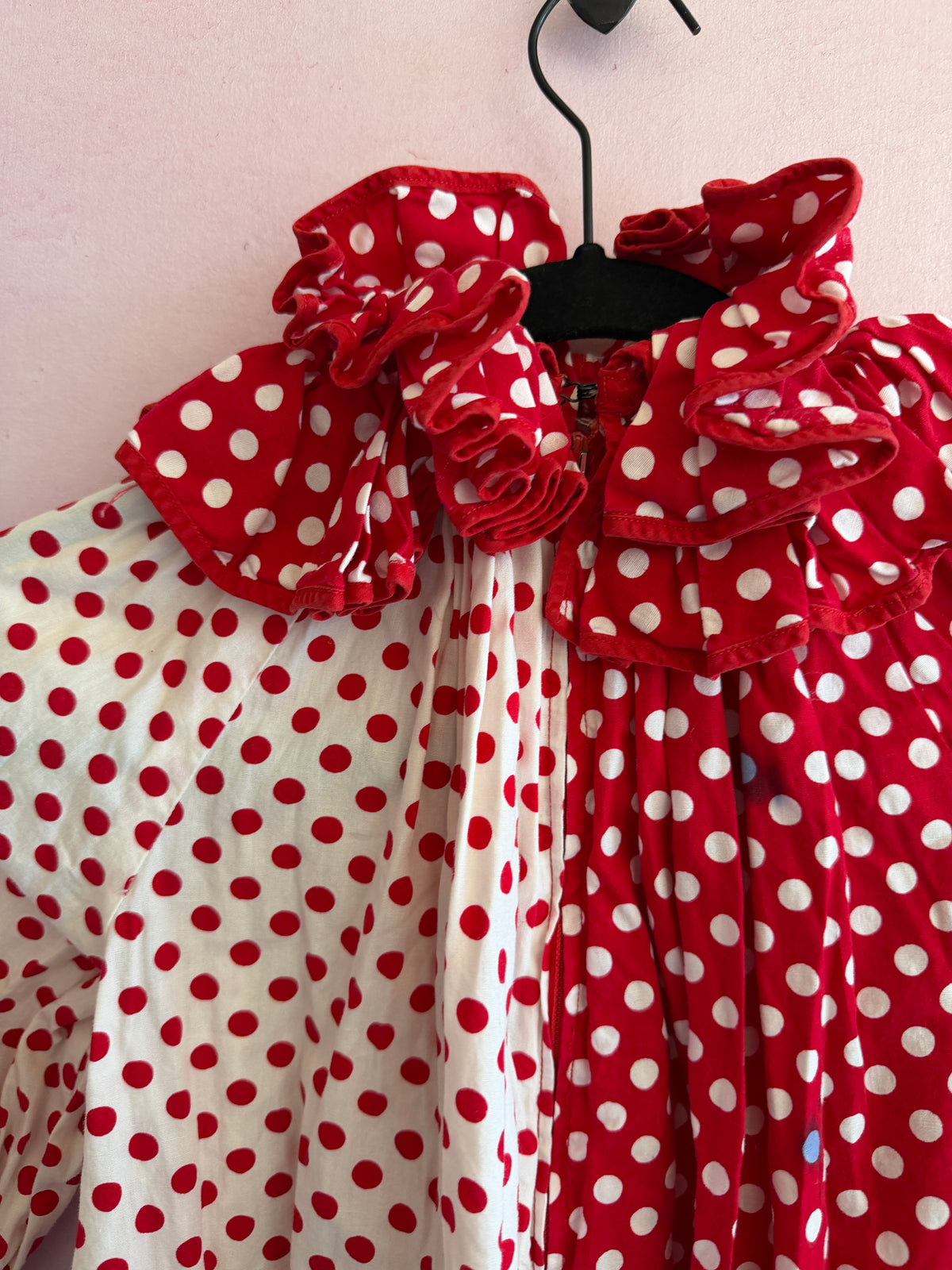 Vintage handmade Red + white dot / rental only