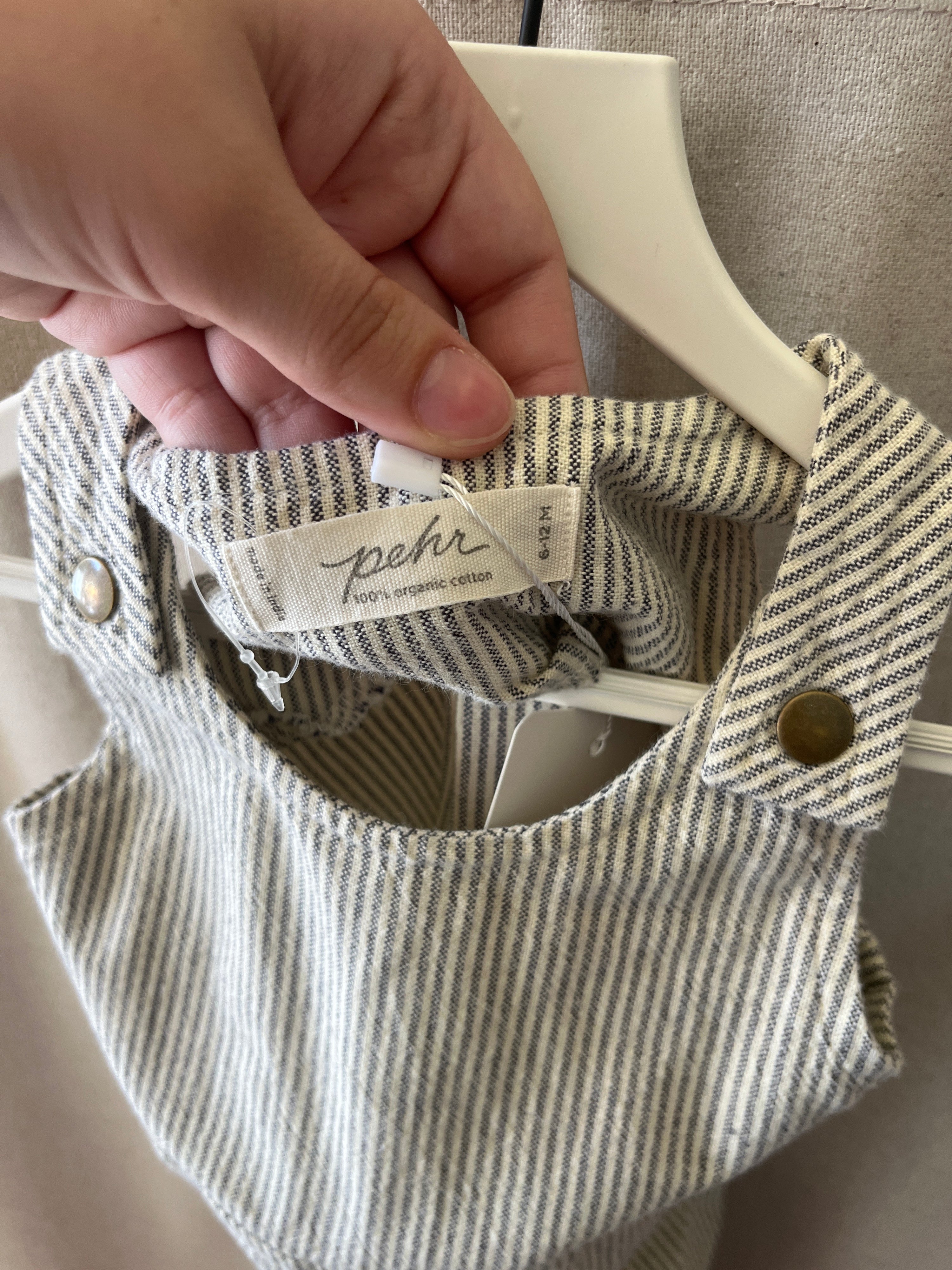 Pehr Railroad Baby Overalls / 6-12 months