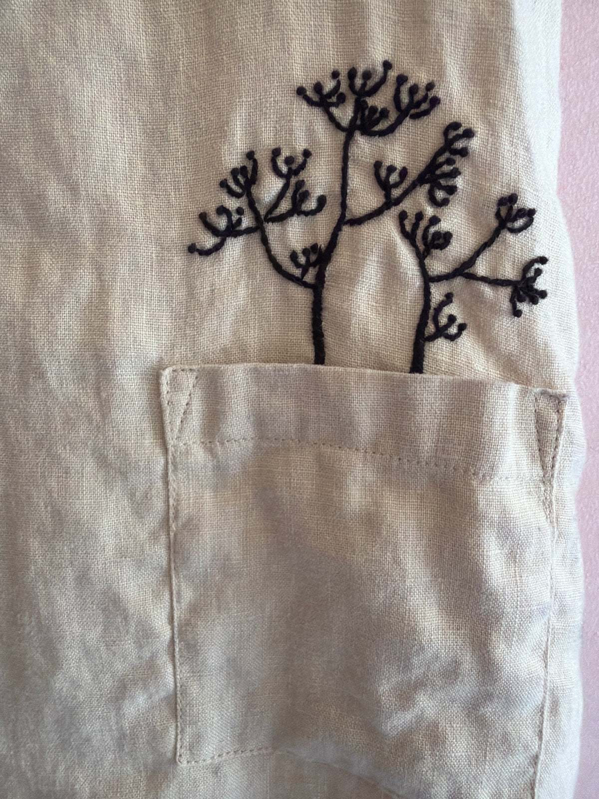 Cream Tree Black Bow Pinafore Dress / 5