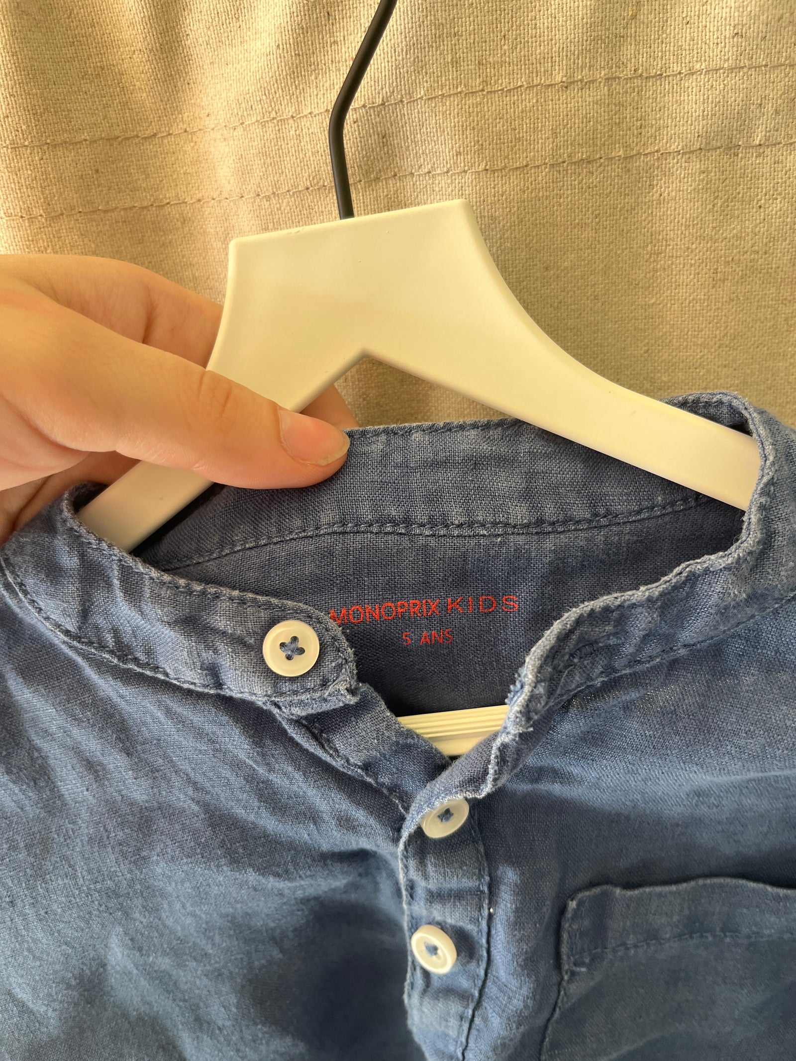 monoprix Blue Linen Button Down / 5