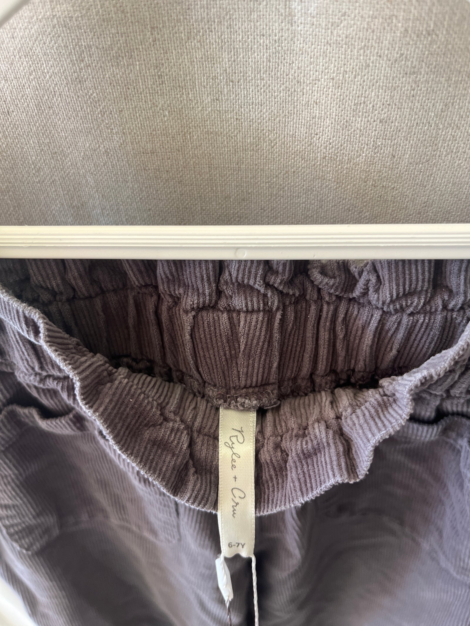 Rylee + Cru Gray Barrel Pants / 6-7 Years (creative mending)