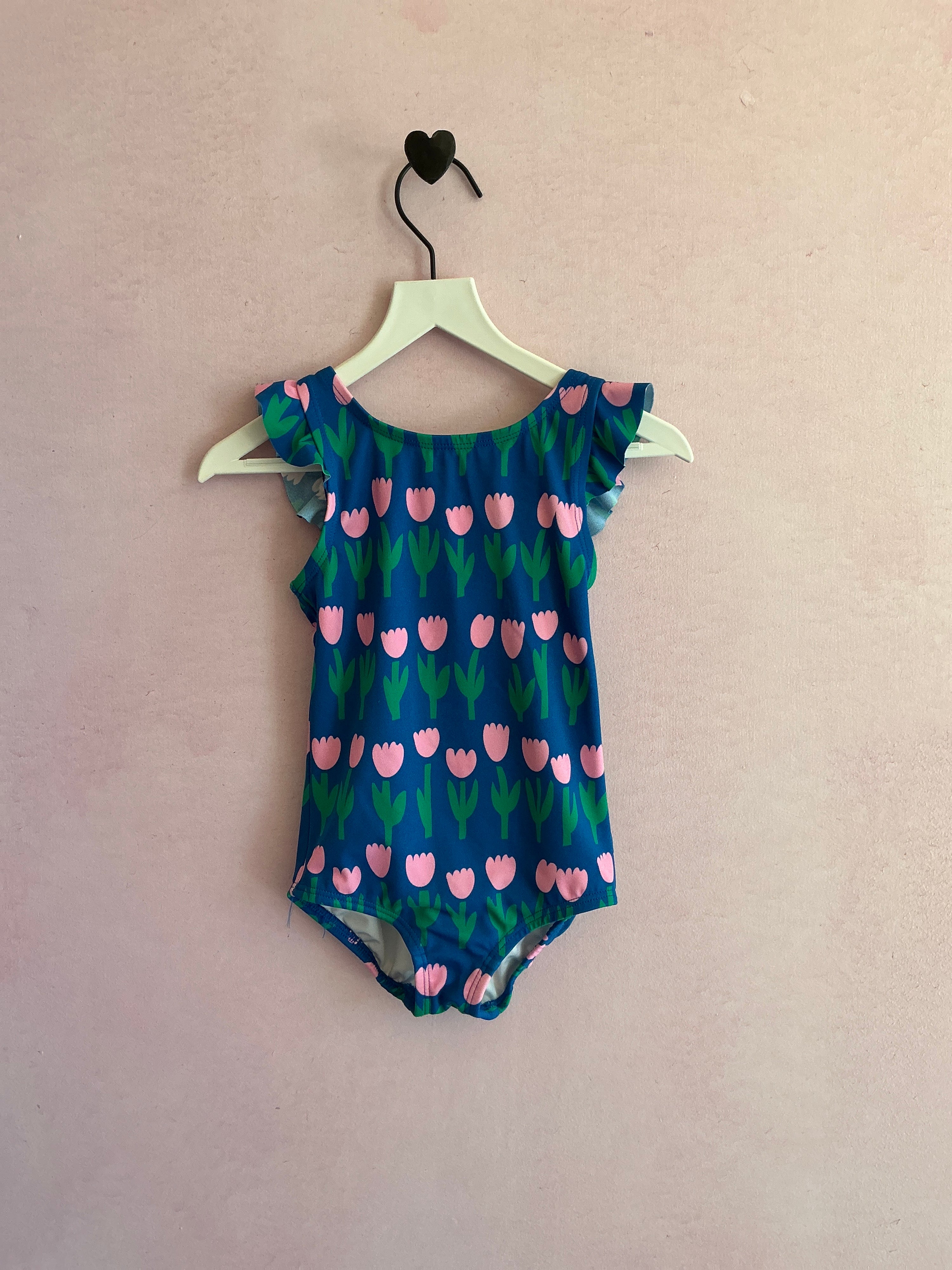 Hanna Andersson Folk Pink Tulip Swimsuit / 2T
