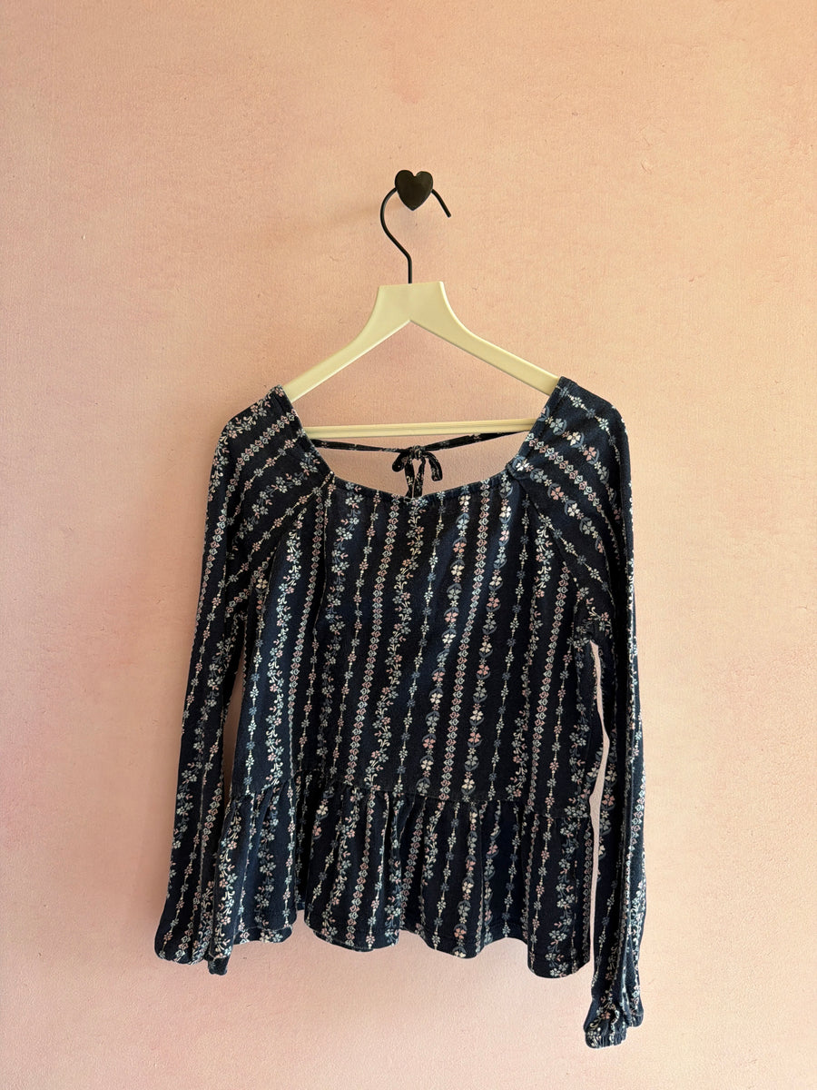 Children's Place Navy floral pattern Blouse / 6-7 Years