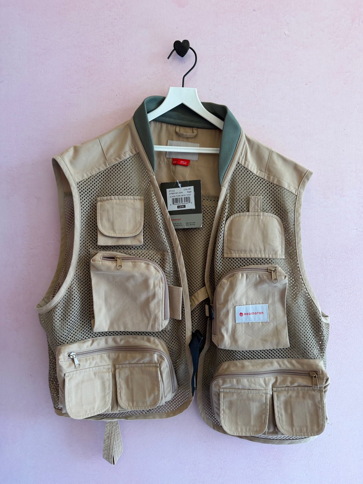 NWT Redington Mesh Beige Utility Fishing Vest / L/XL