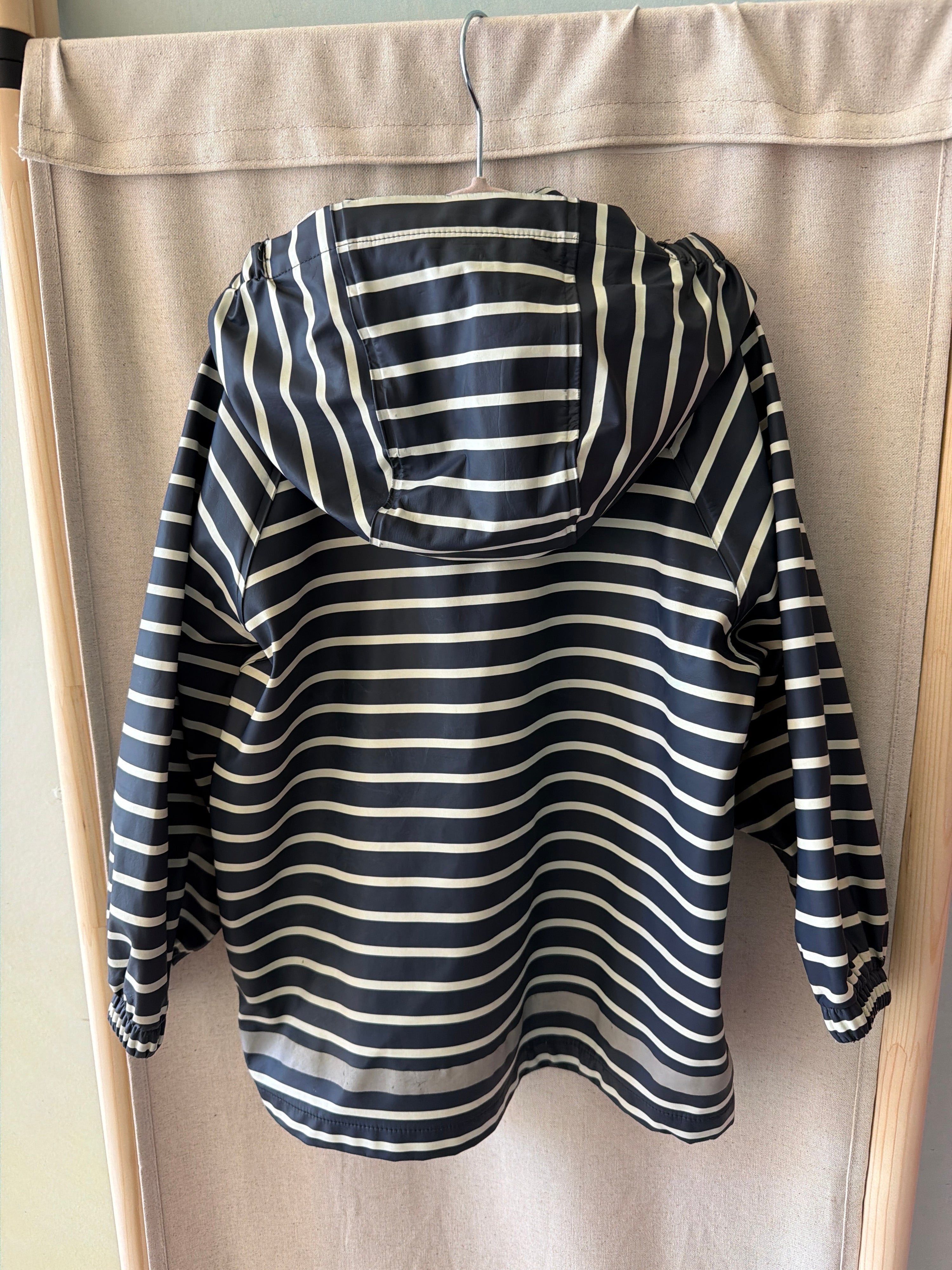 Polarn O. Pyret Navy Blue Striped Rain Coat / 2-4 years