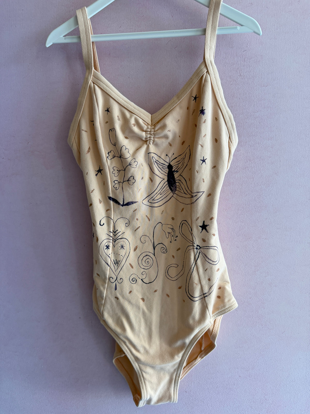 Repetto Hand-Painted Heart, Flower, Bow & Butterfly OFAK Leotard / 11-12