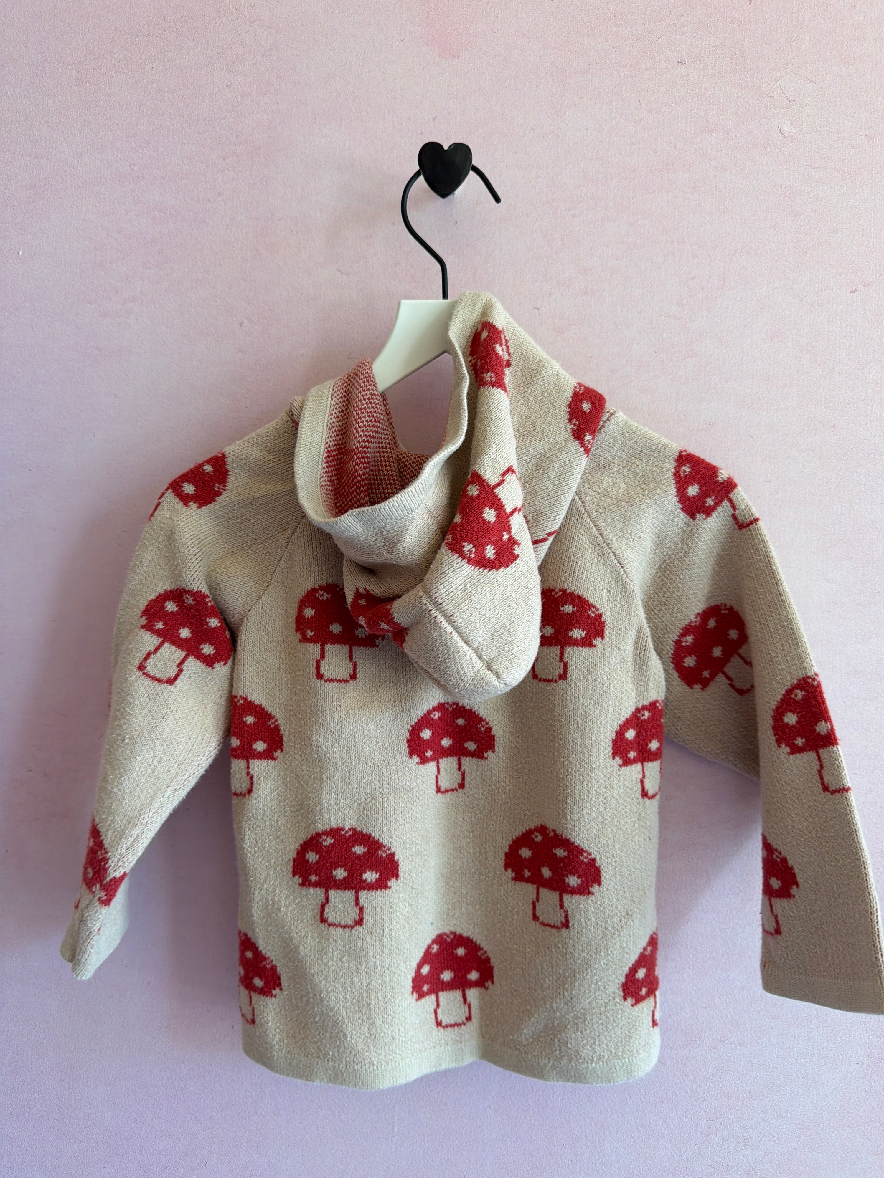 fin & vince Mushroom Hooded Cardigan / 18-24 months