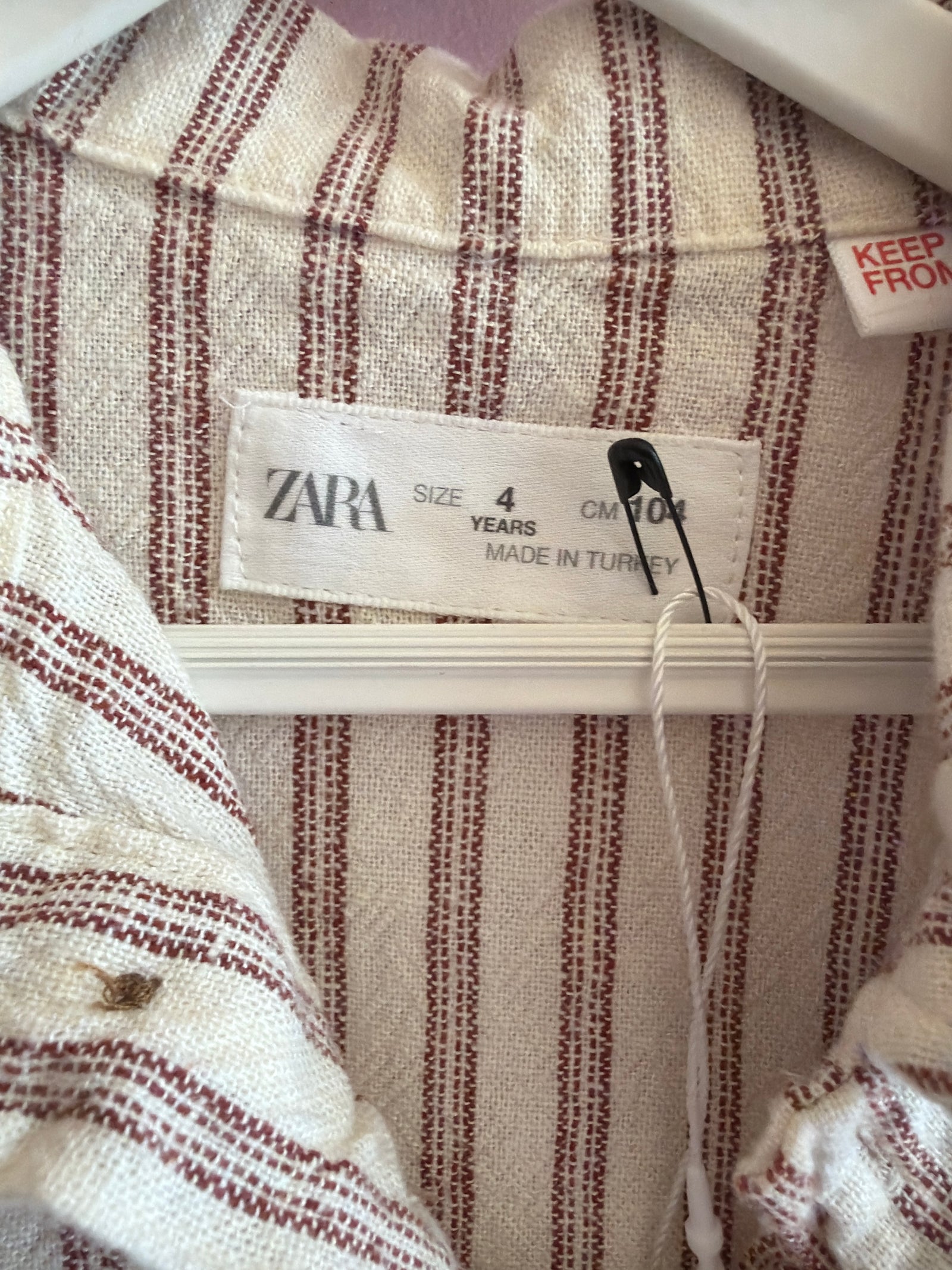 Zara Cream striped muslin Shirt / 4