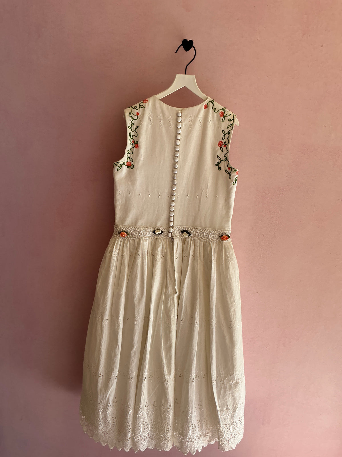 vintage Chain Stitch Rosette Dress / 8