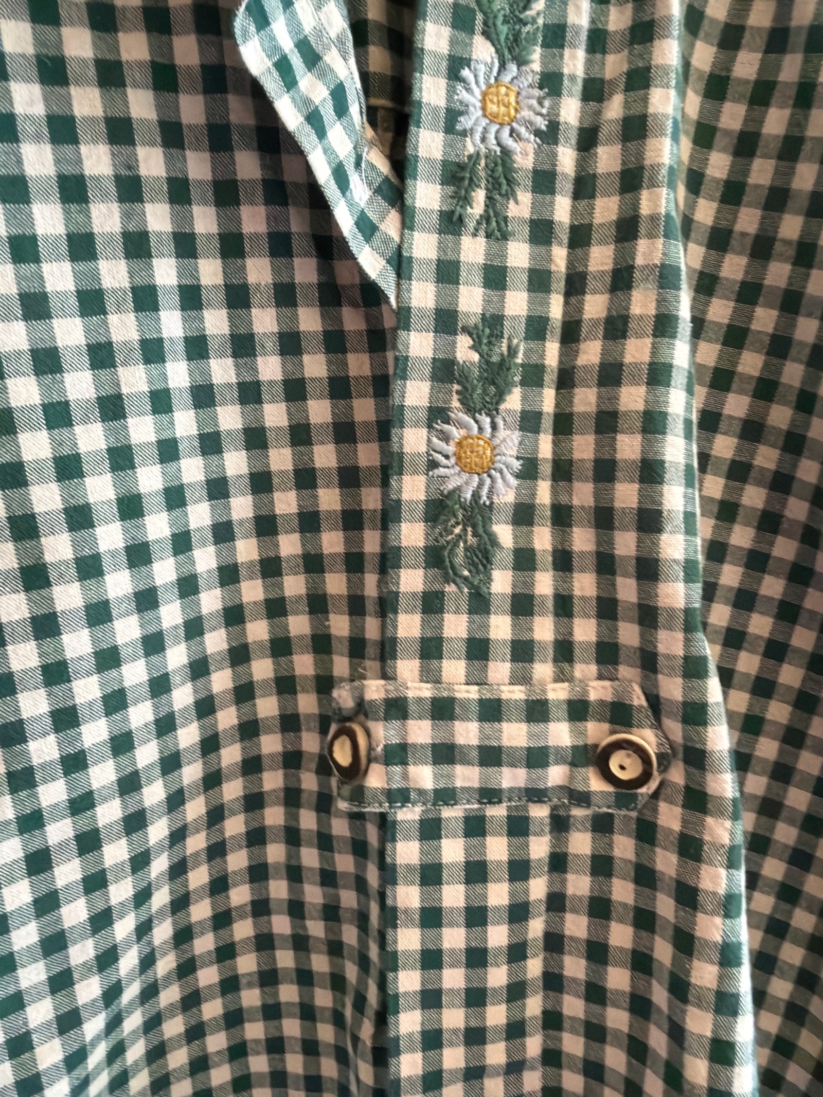 vintage st. peter trachten Green Check Floral Shirt / 6