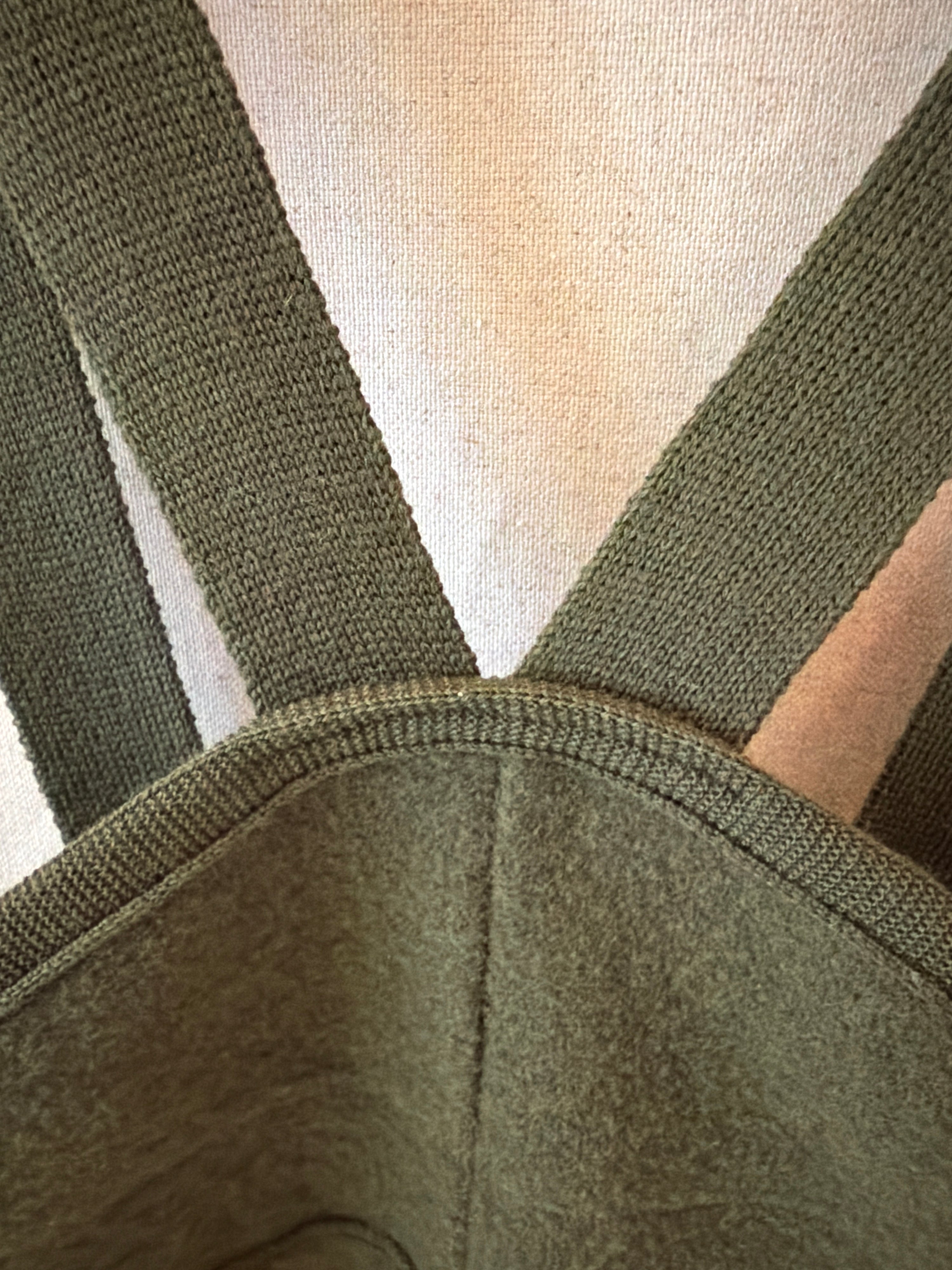 Siskin Olive Pocket Dungarees - Boiled Merino Wool - Seaweed / 5-6