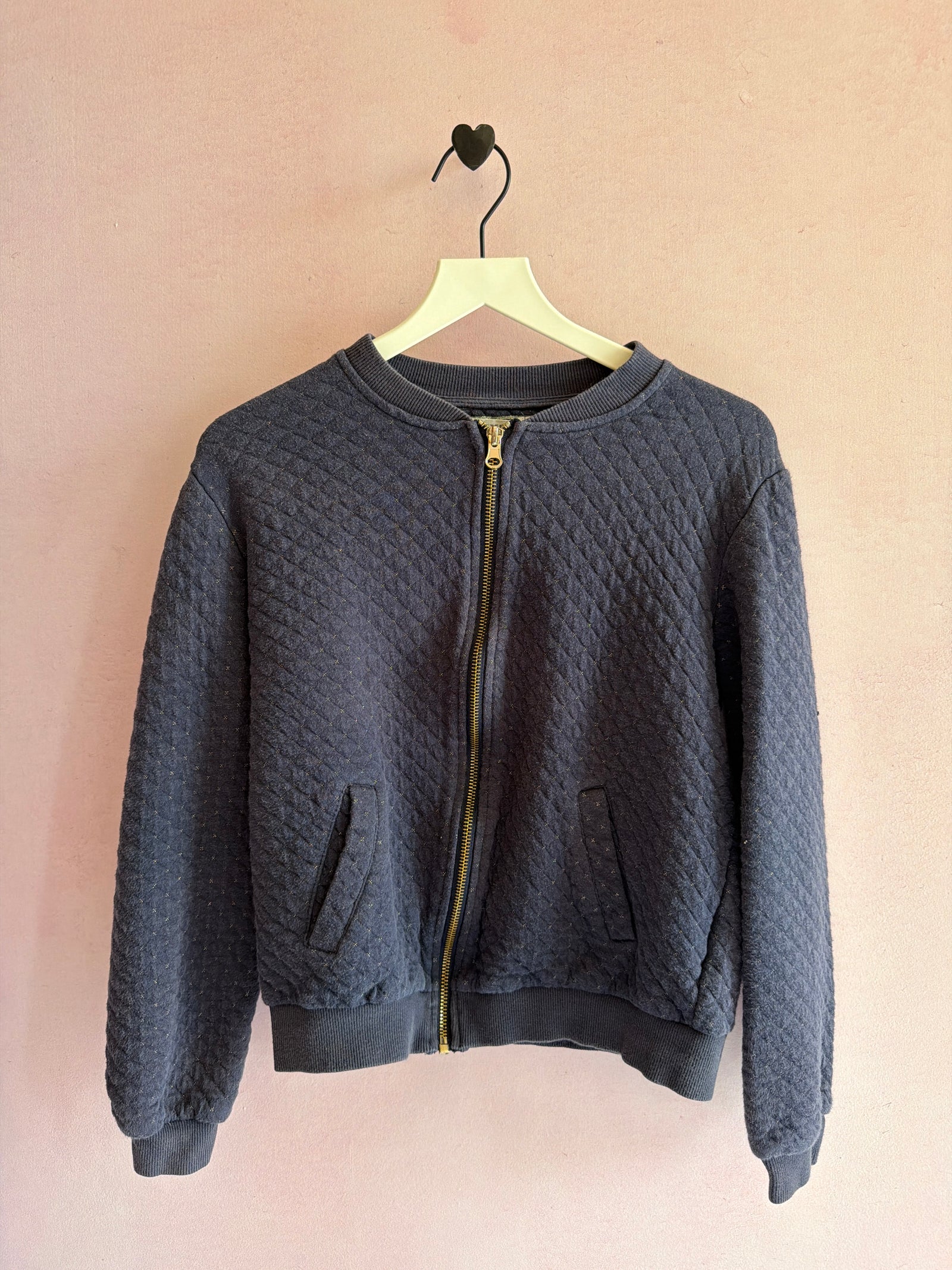 Monoprix Teens Navy Gold Flake Zip Jacket / 10