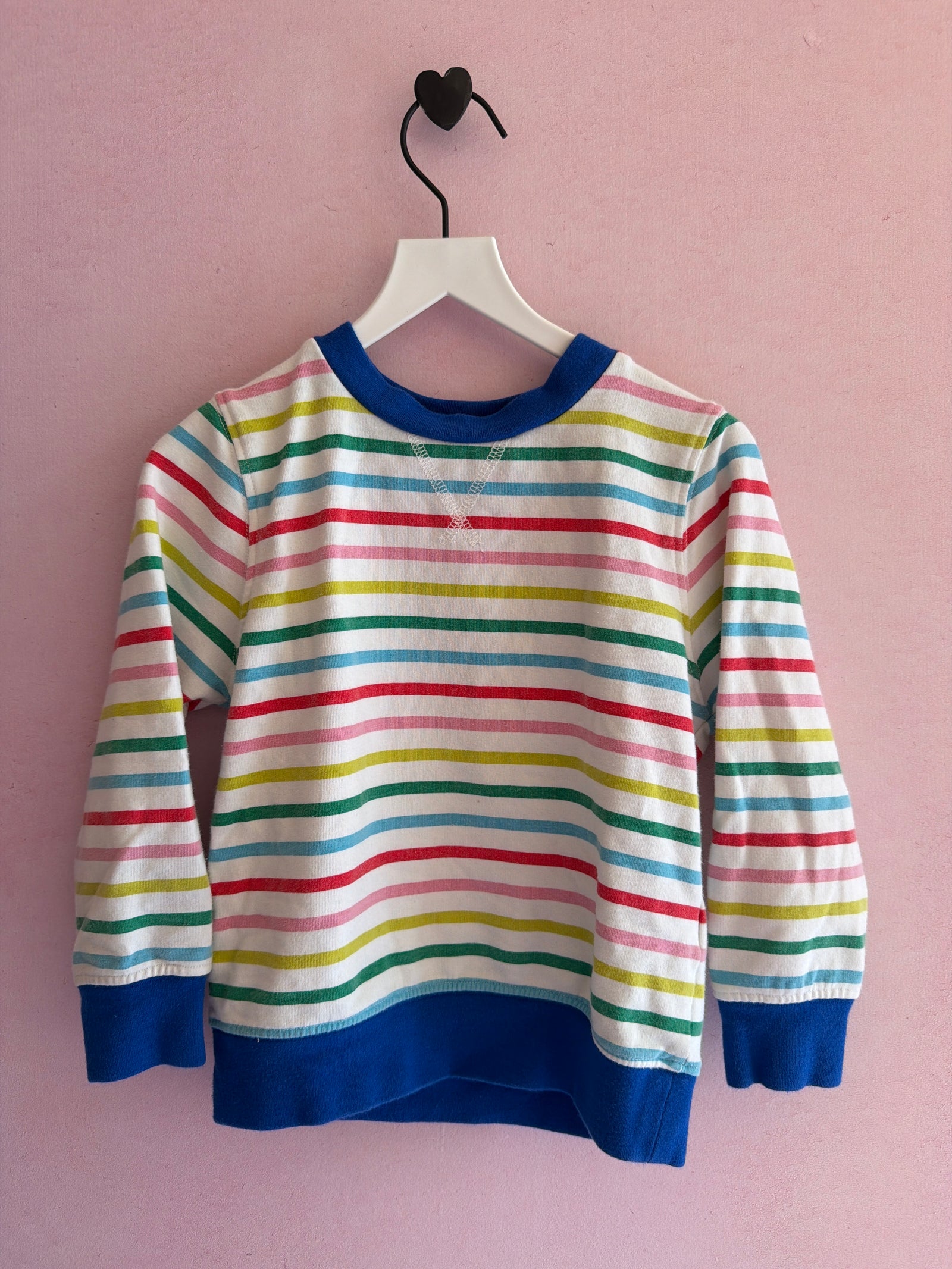 Mini Boden Rainbow Stripe Sweatshirt / 3-4