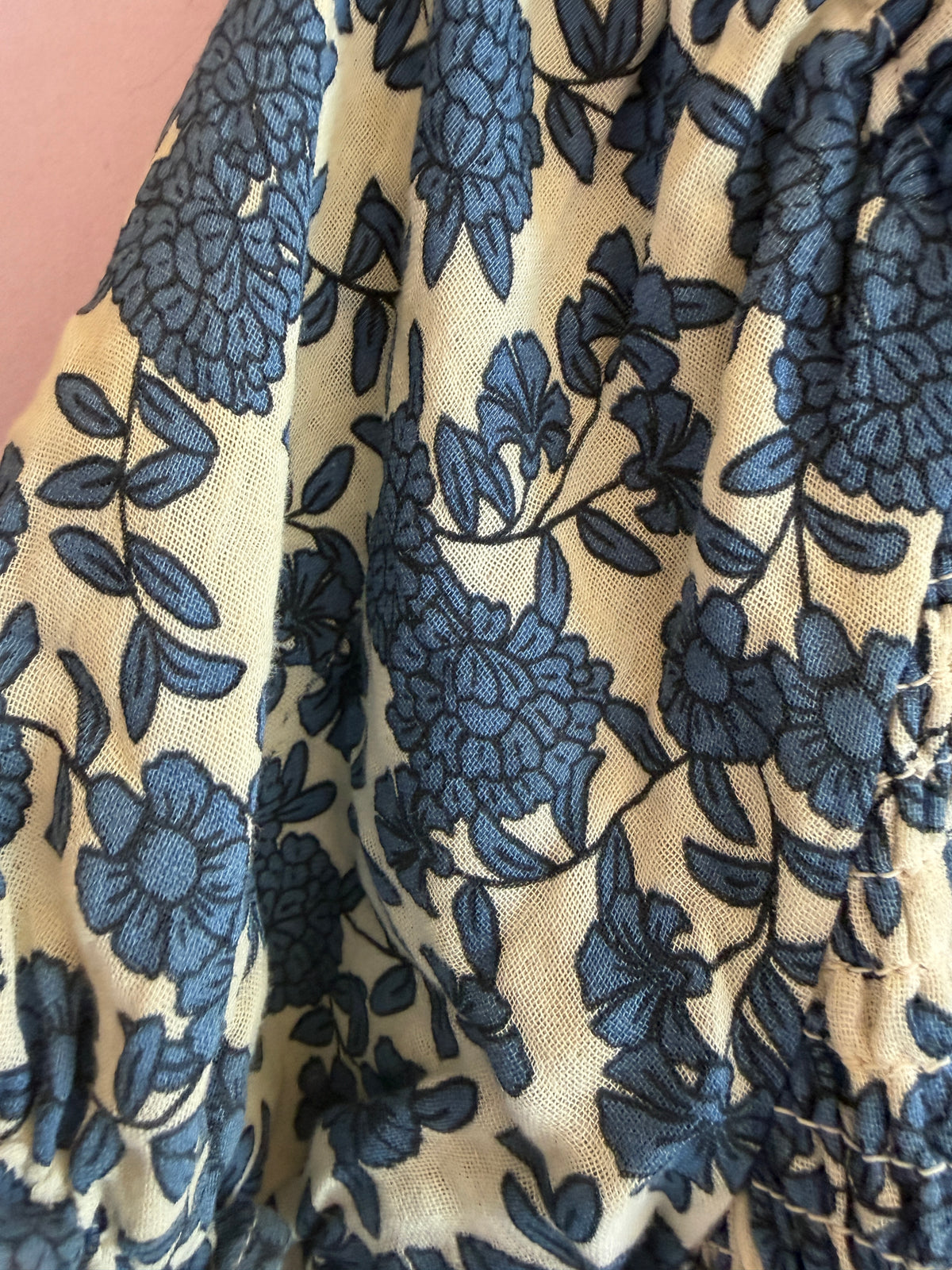 Monoprix Blue Floral Smocked Sundress / 10
