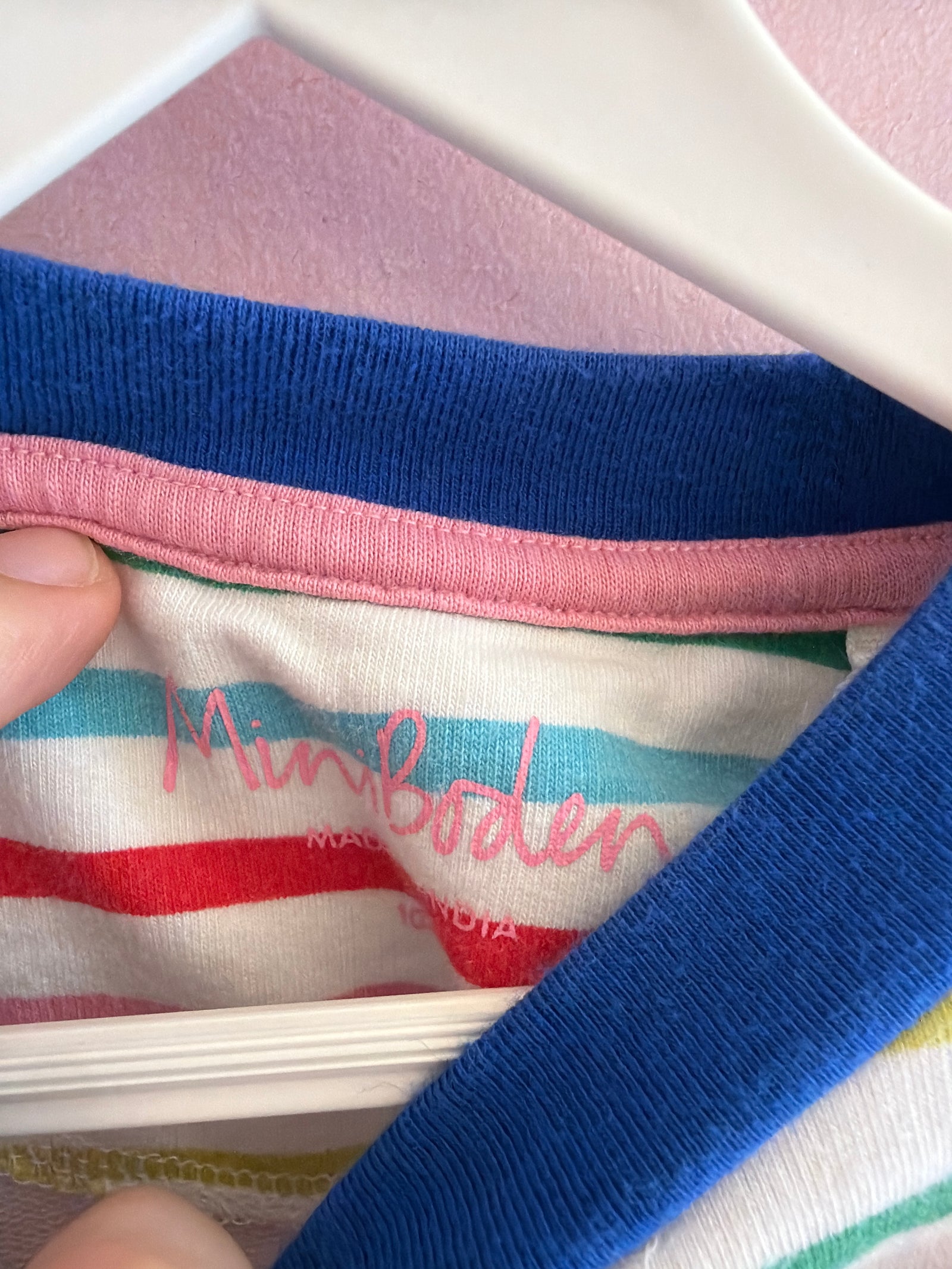 Mini Boden Rainbow Stripe Sweatshirt / 3-4