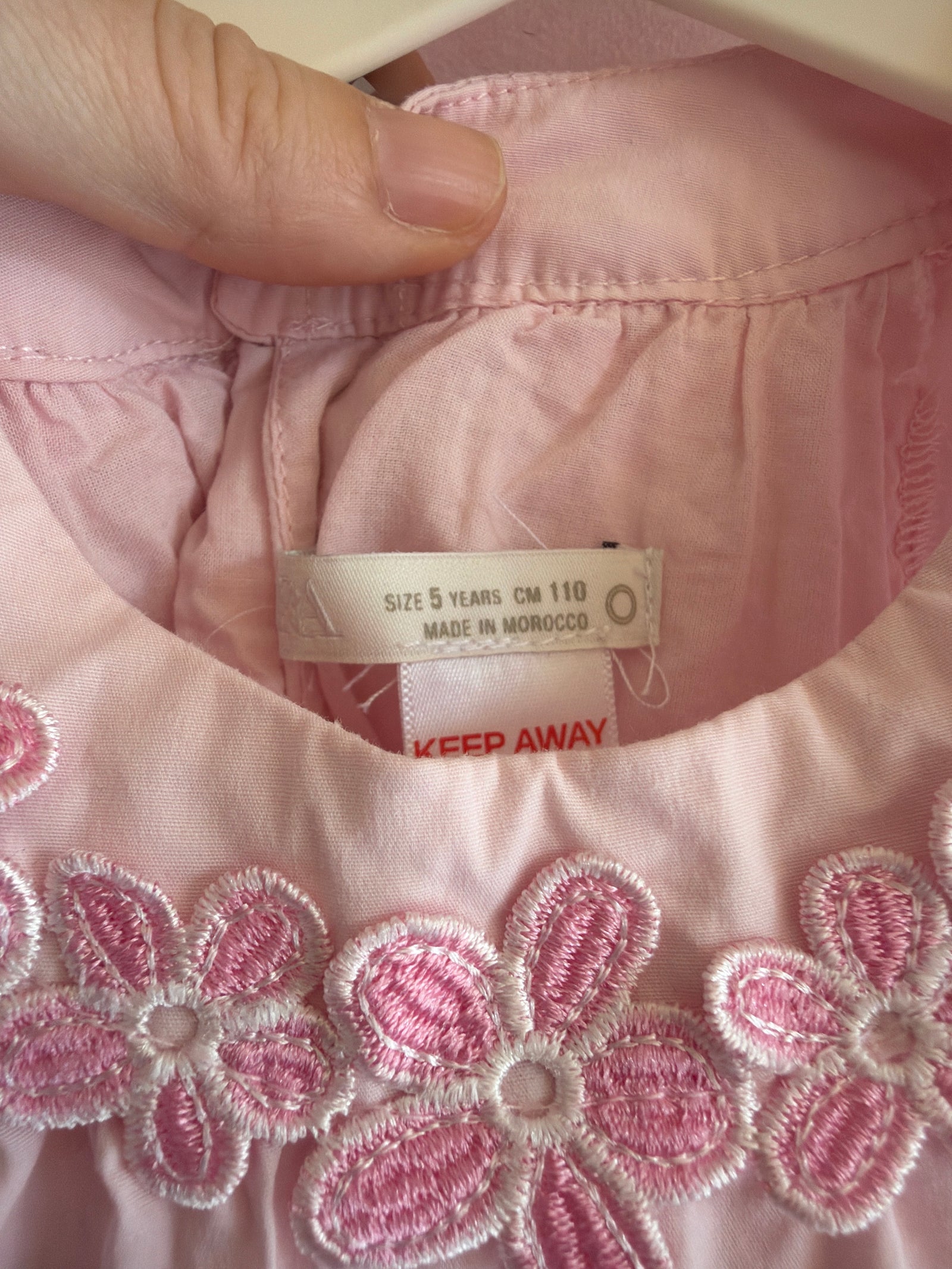 Zara Pink with Pink Floral Applique Dress / 5 years