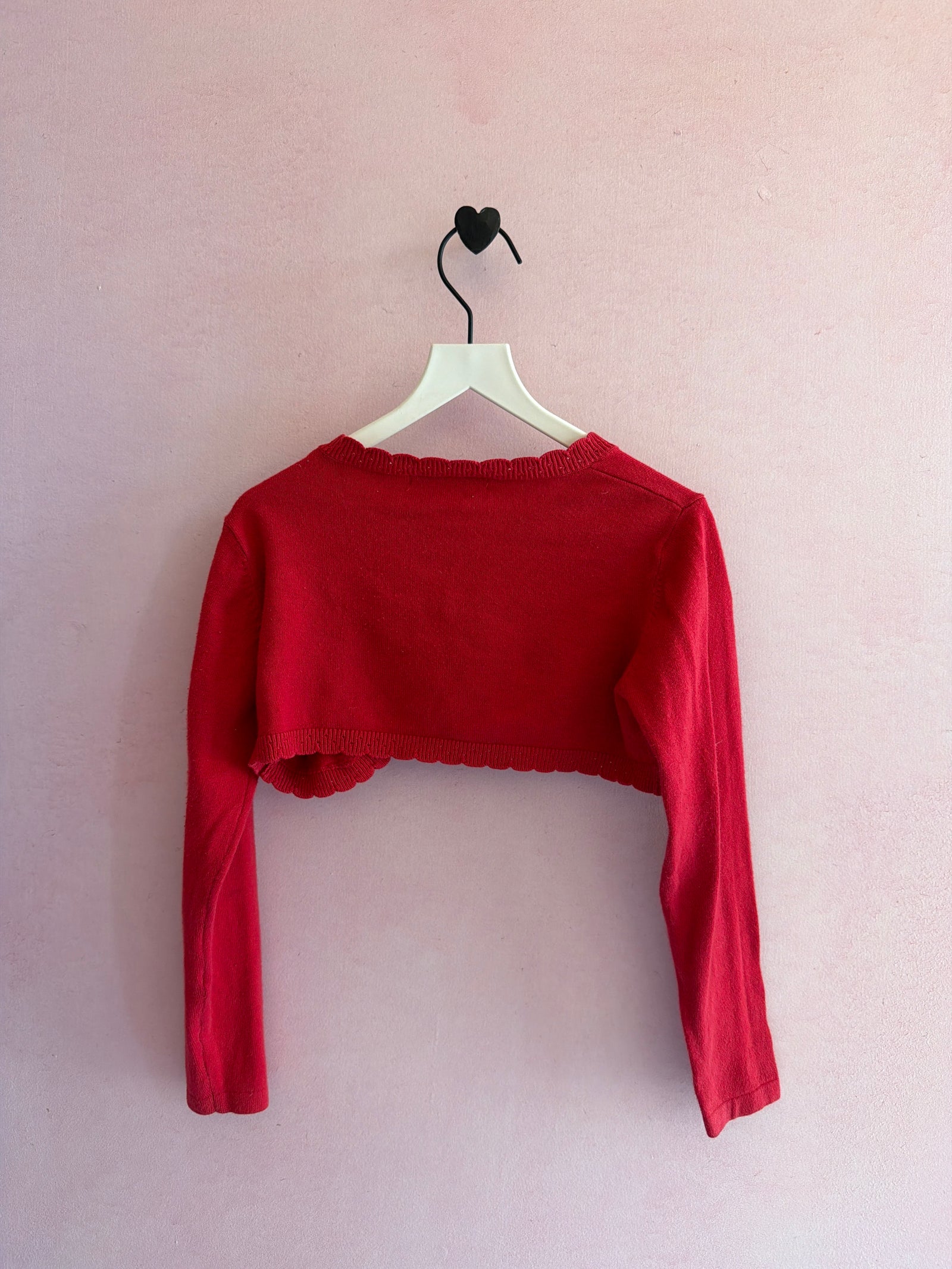 Mayoral Red Pointelle Scallop Cardigan / 4-5 years