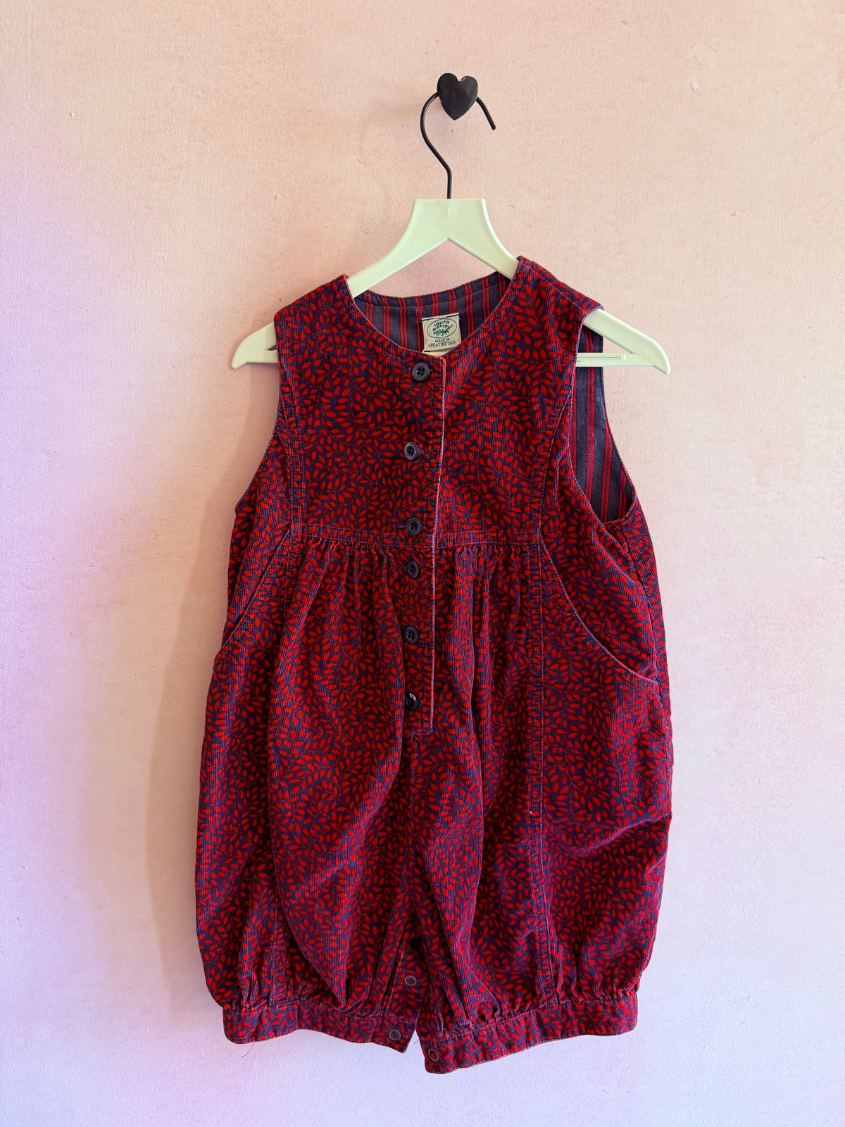 Vintage Laura Ashley Red Vines Bubble Romper / 18-24 months