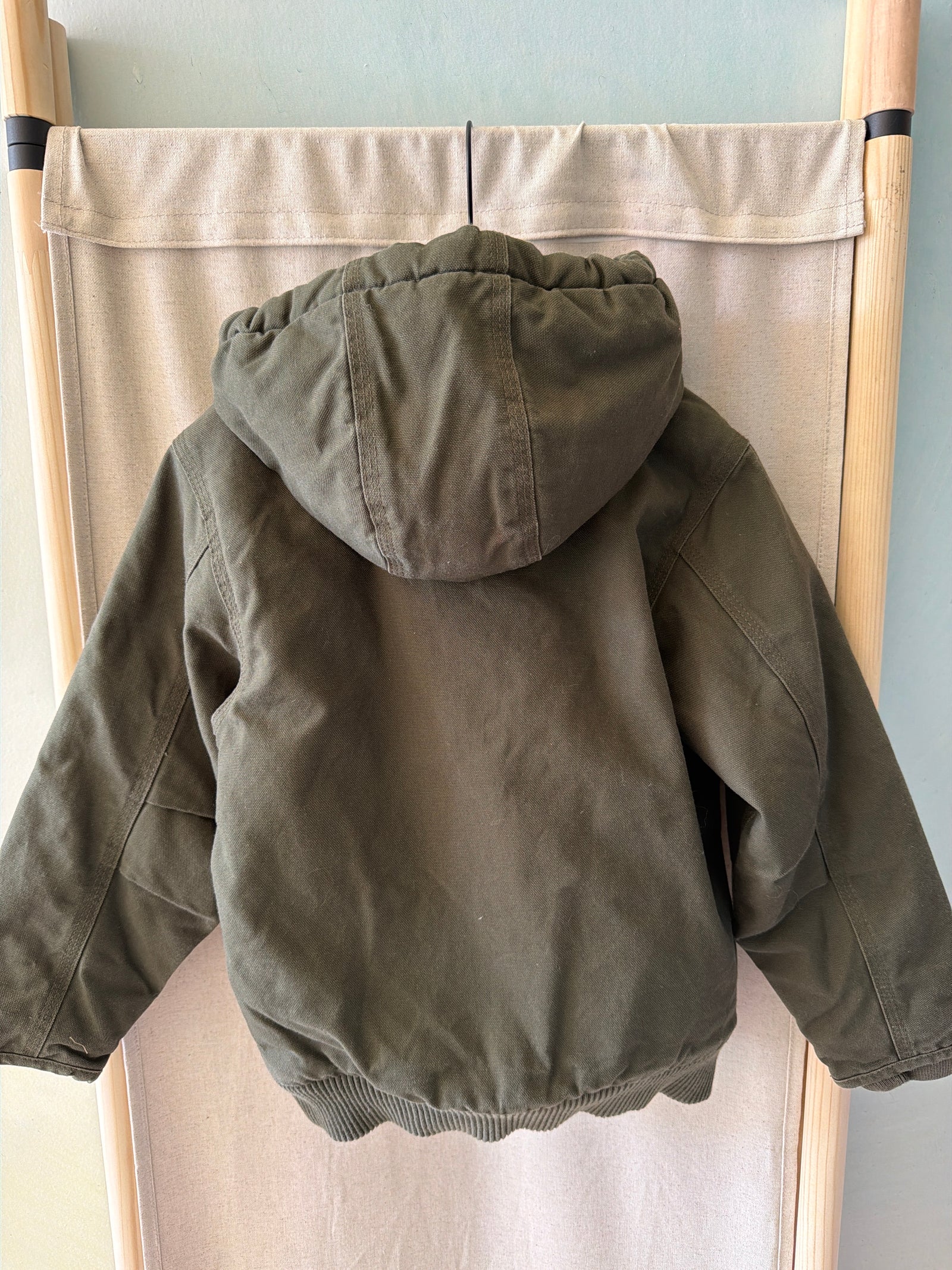 Carhartt Olive Green Canvas Hooded Coat / 6