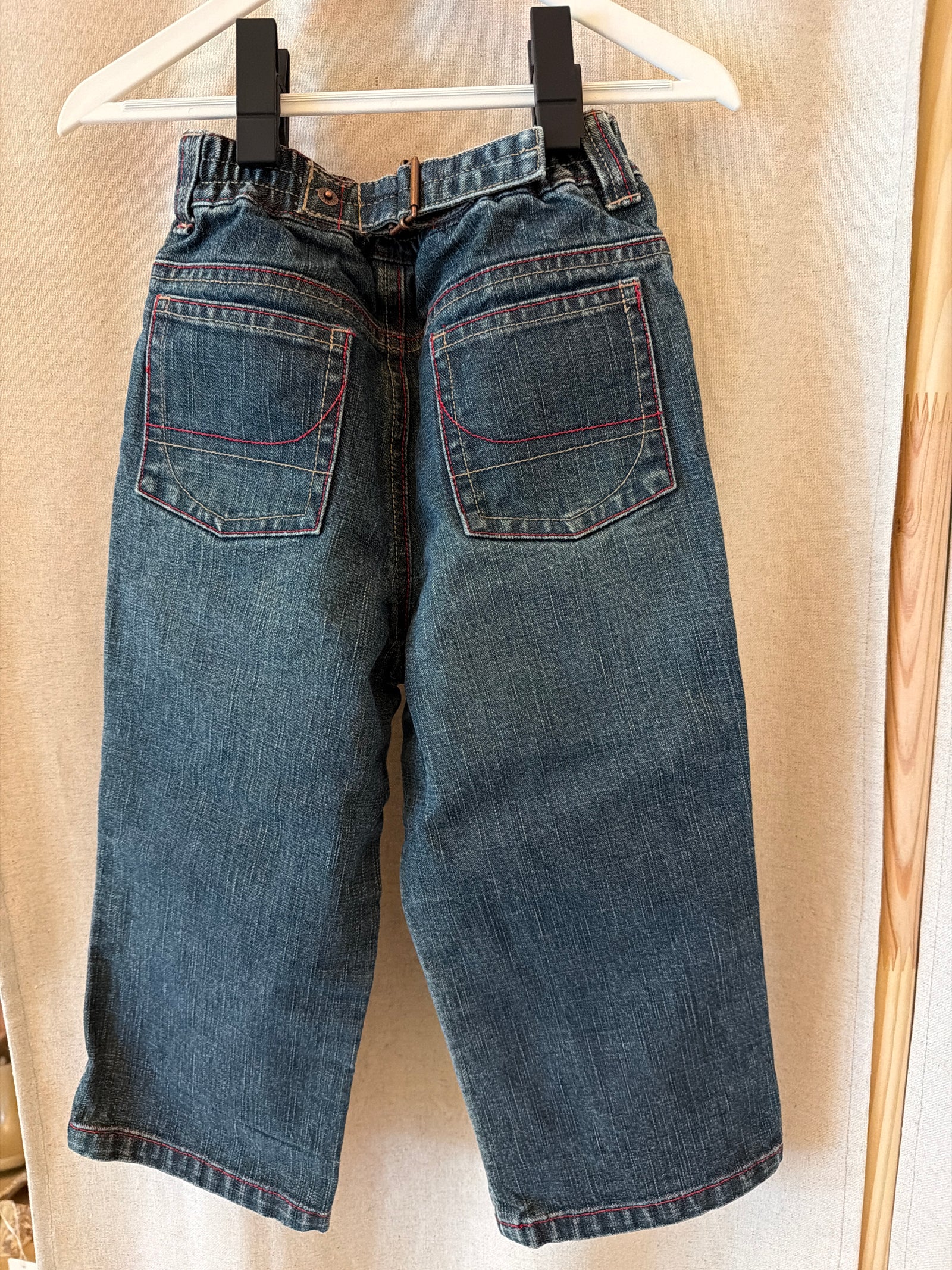 Gymboree Dark wash with red stitching details Jeans / 18-24 months