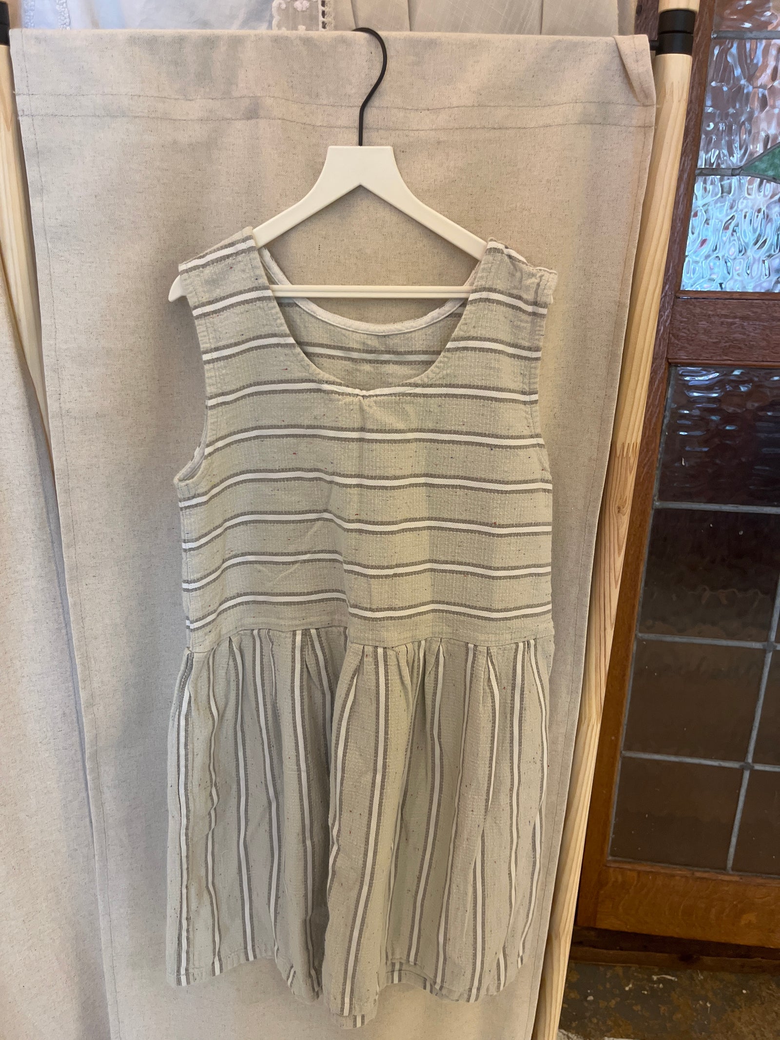 ace & jig Cream with beige Stripes Dress / 10