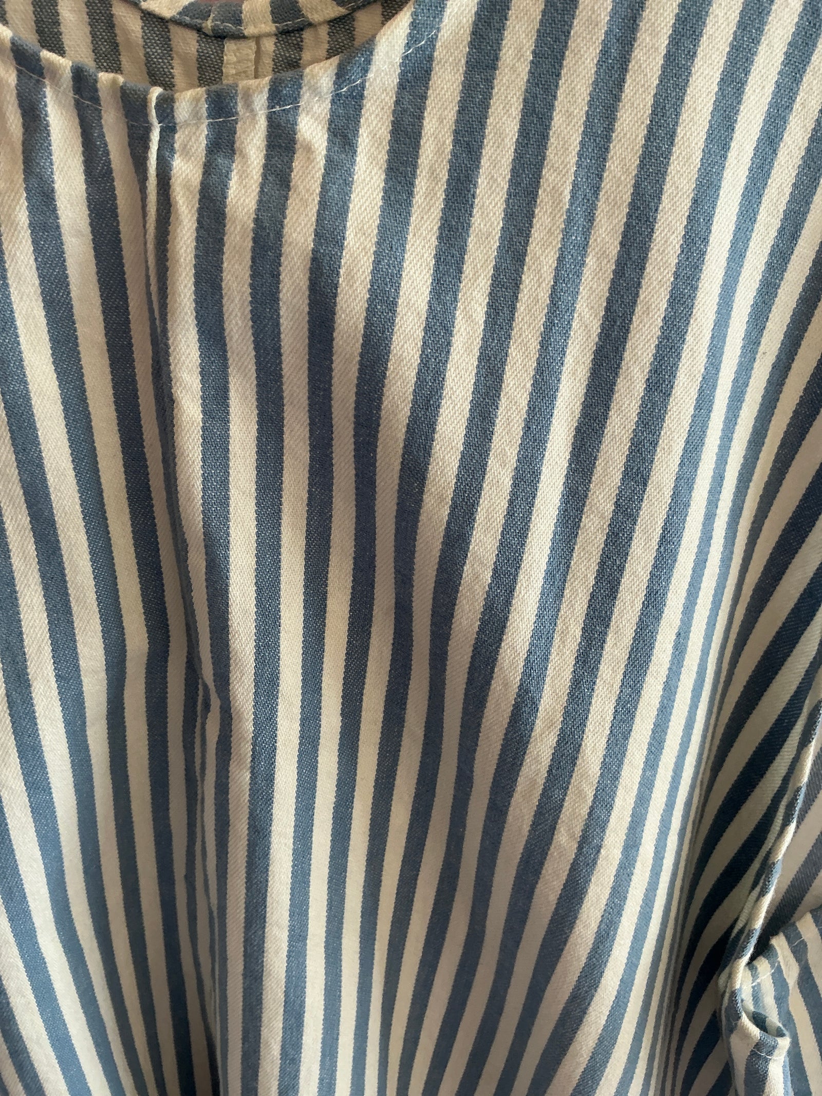 StateTheLabel Jumper in Blue Railroad Stripe overalls / Women's Medium