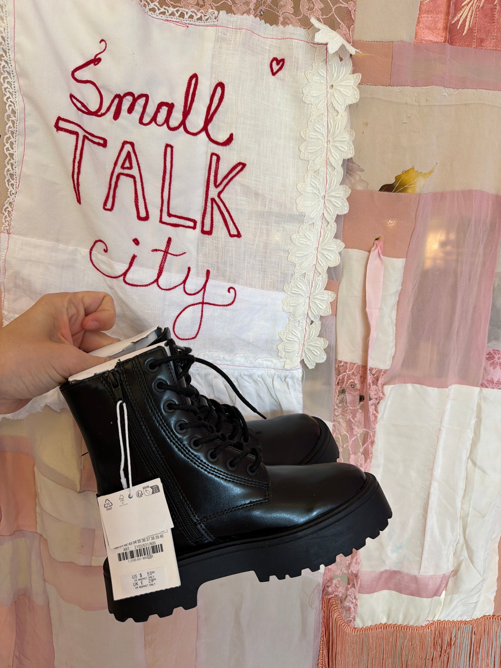 NWTs Zara Black Doc Martins boots / 13