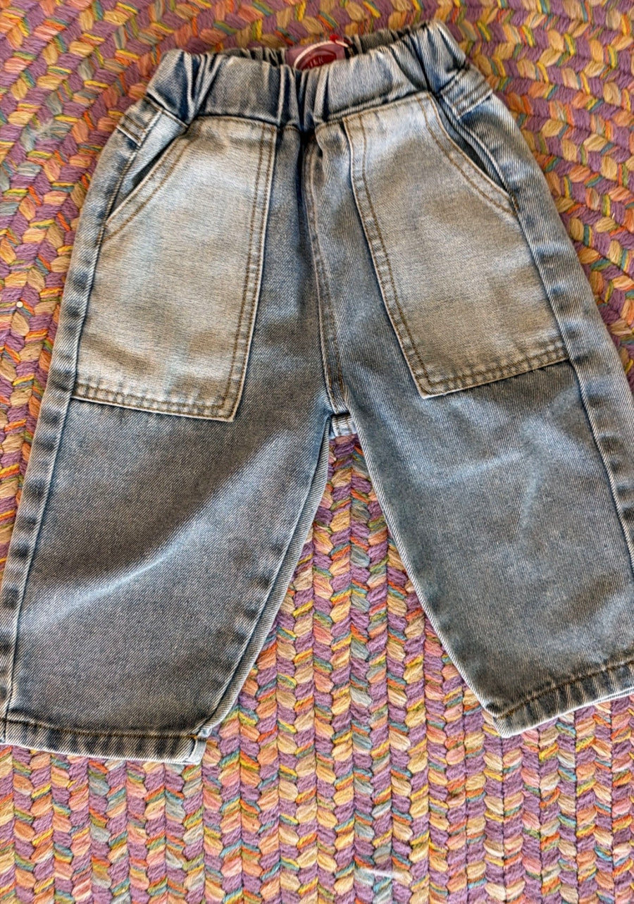 Milk Teeth Double Trouble Baggy Denim Pants / 12-18 months