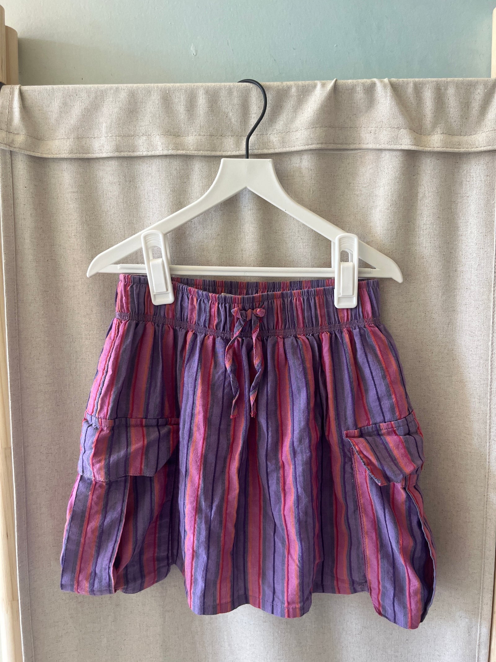 Zara Purple and Pink Stripe Skirt / 8-9