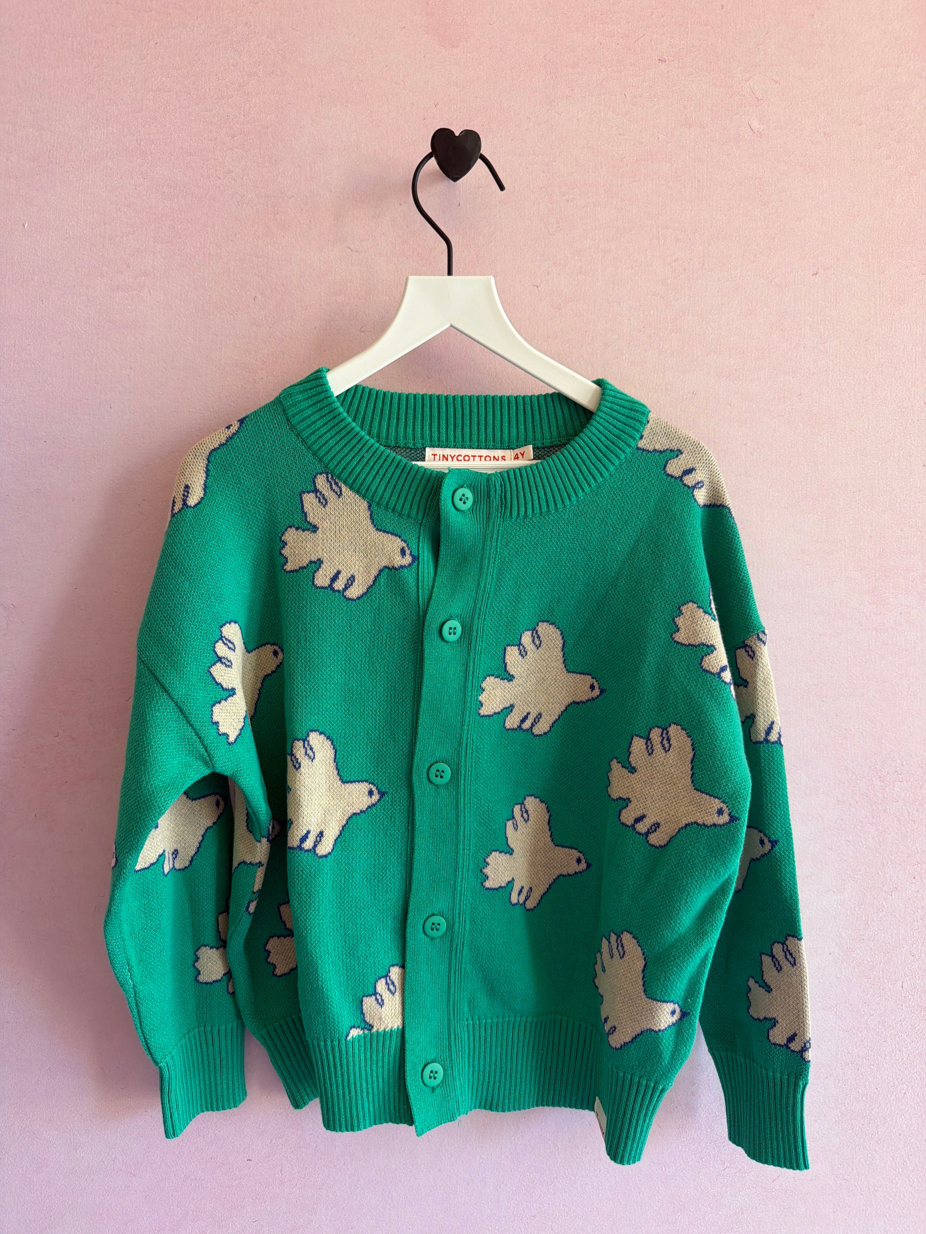 Tiny Cottons emerald doves Cardigan / 4
