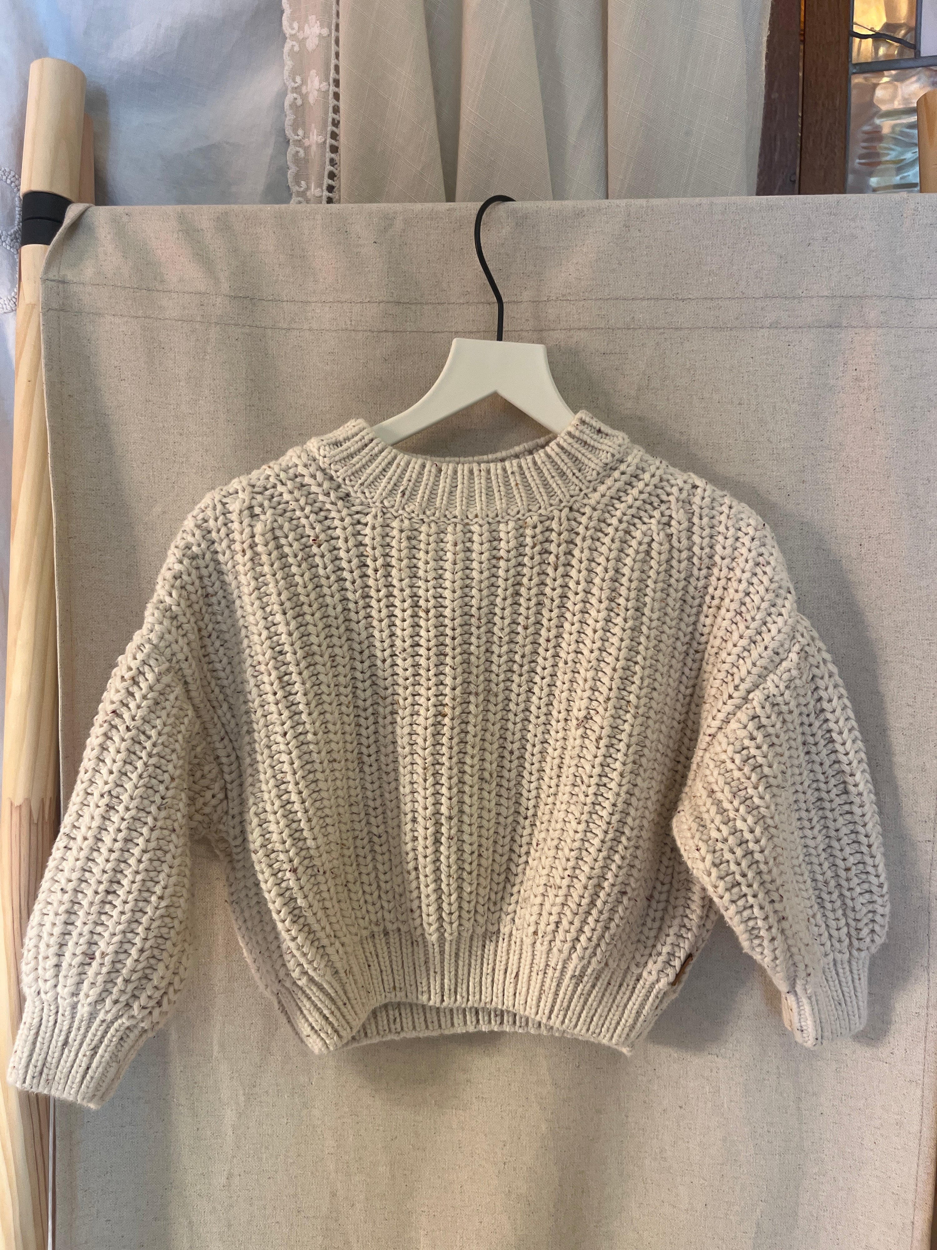 Goumi Cream Knit Sweater / 6-12 months