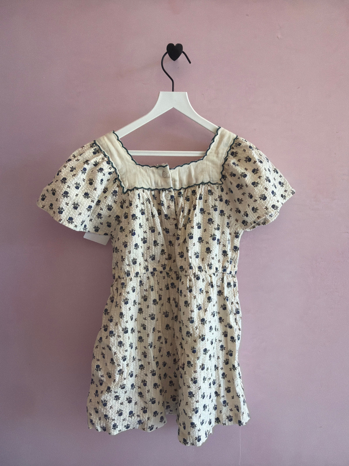 Zara Navy with all-over embroidered floral Romper / 5 years
