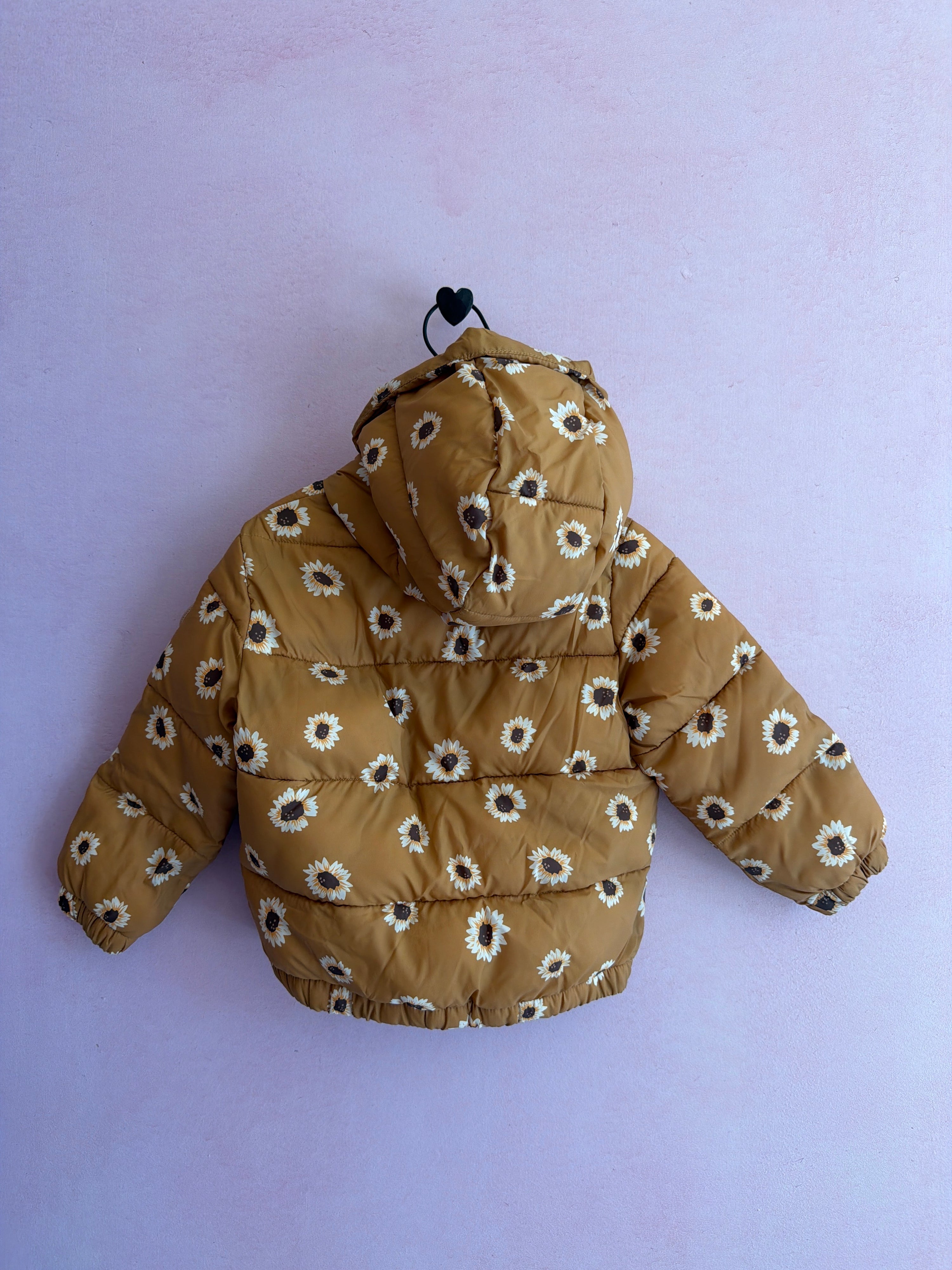Miles The Label sunflower print hooded quilted packable parka  / 3 Years