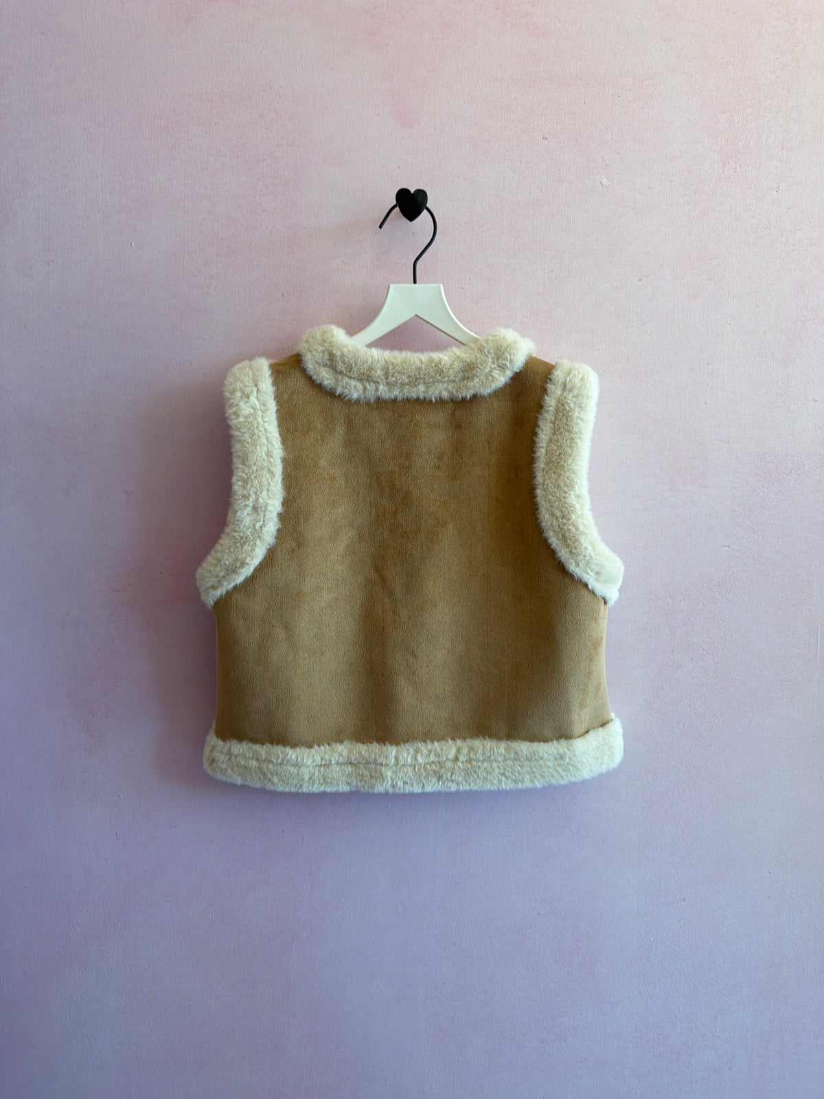 Thirty Three-33 Cream Suede with Faux Shearling Trim Vest / 7