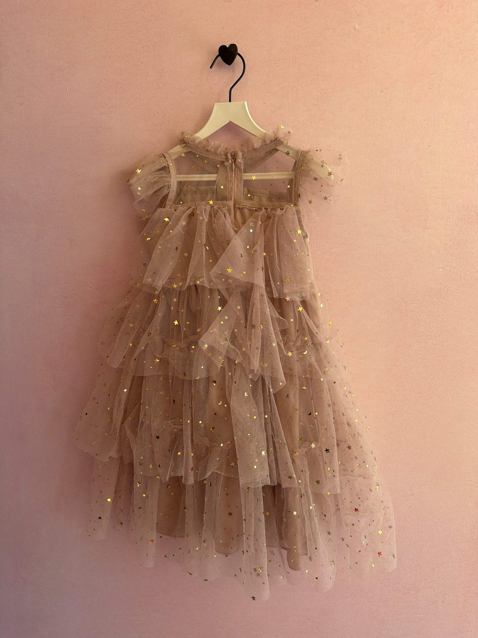 Mauve with Confetti Sequin Stars Dress / 3-4