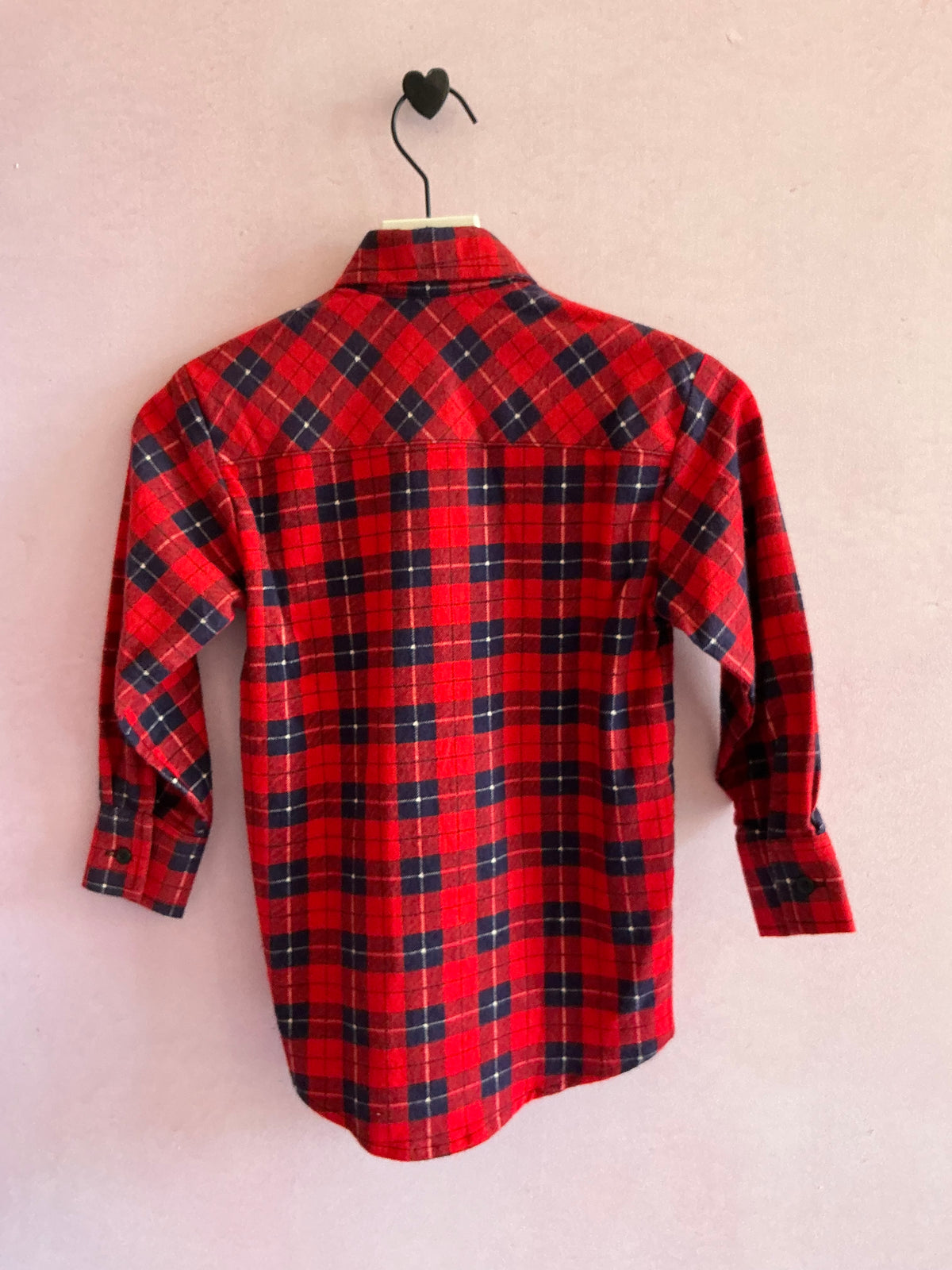 Vintage NWT Saugatuck Red and Navy Blue Flannel Shirt / 5 years