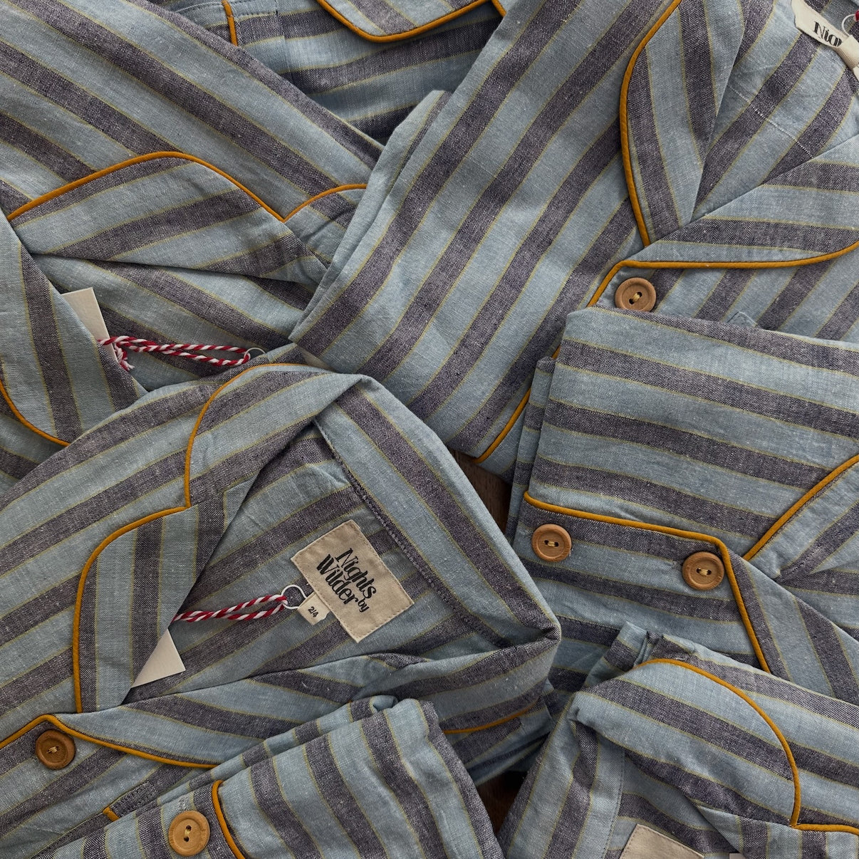 PRE-ORDER Nights By Wilder Lennon in Hydranga Blue Stripe Pyjama / Women + Kids