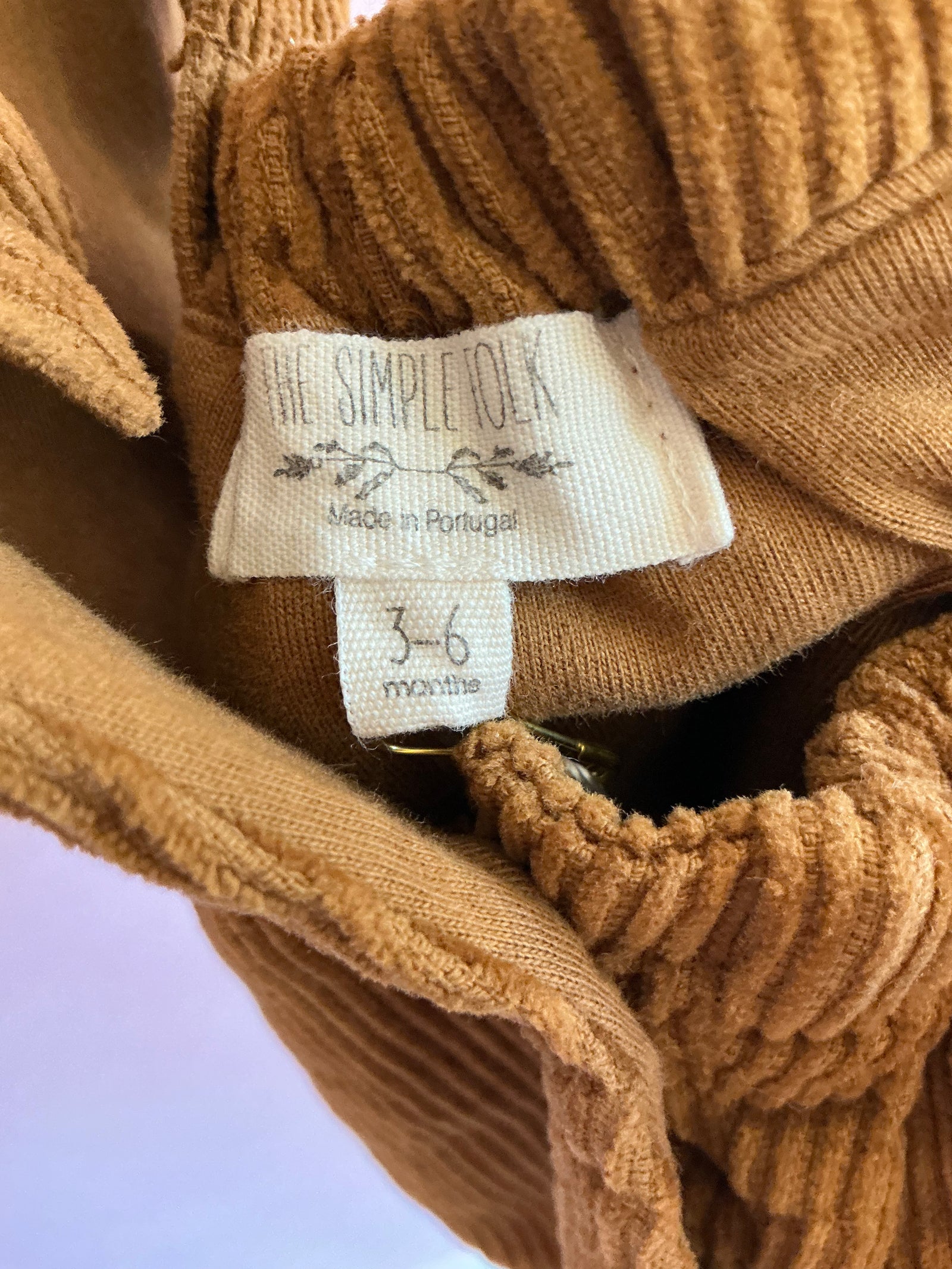 The Simple Folk Brown Corduroy Overalls / 3-6 months