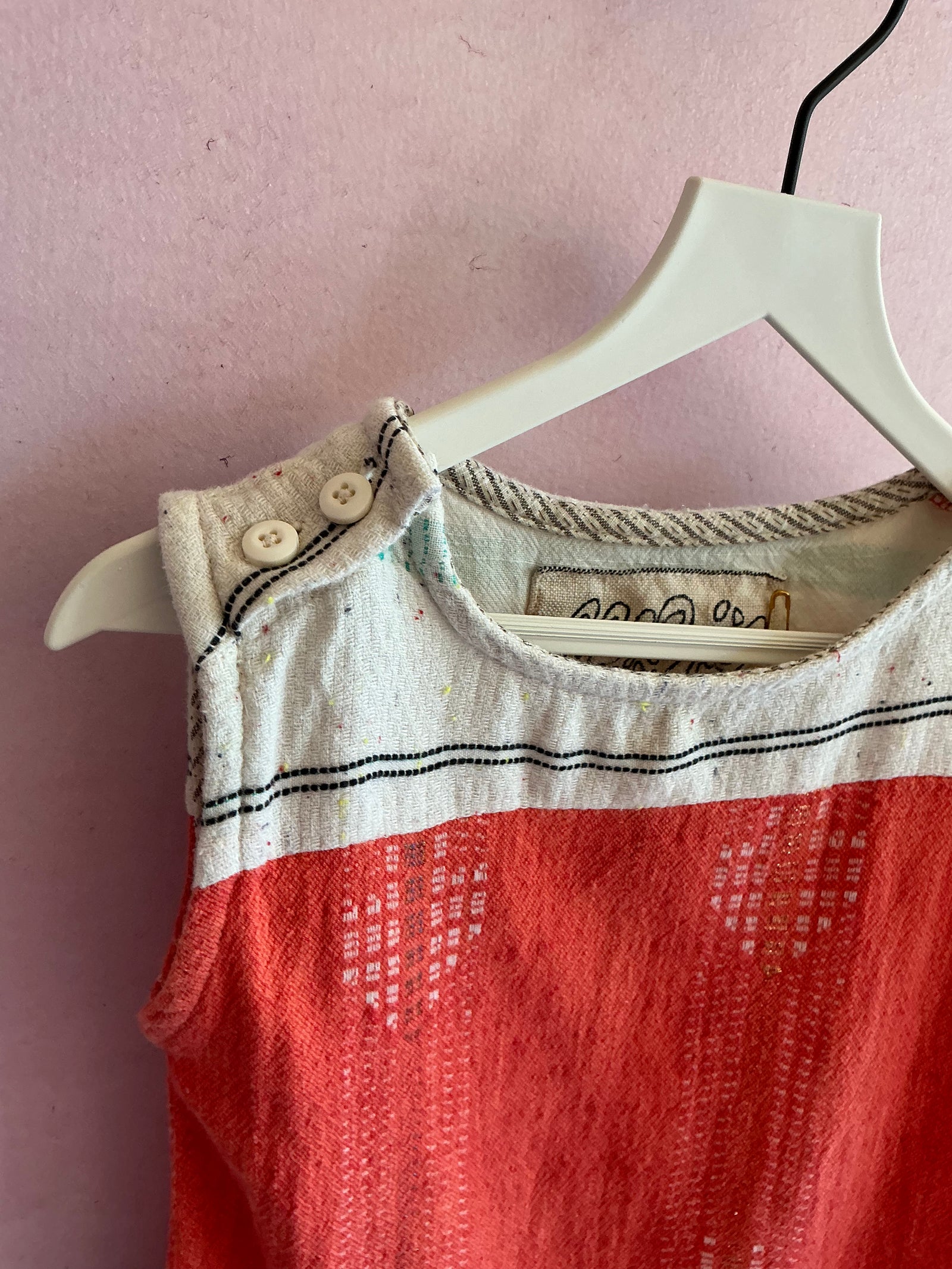 ace & jig Coral Funfetti Woven Top / 1 Year