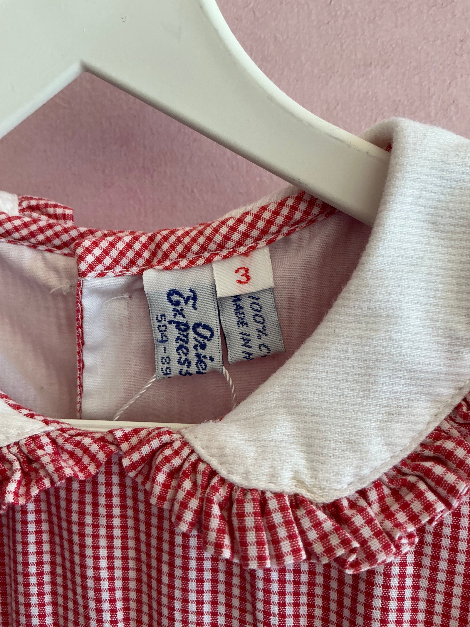 vintage Orient Expressed Hand-Smocked Dress with Embroidered Strawberries / 3