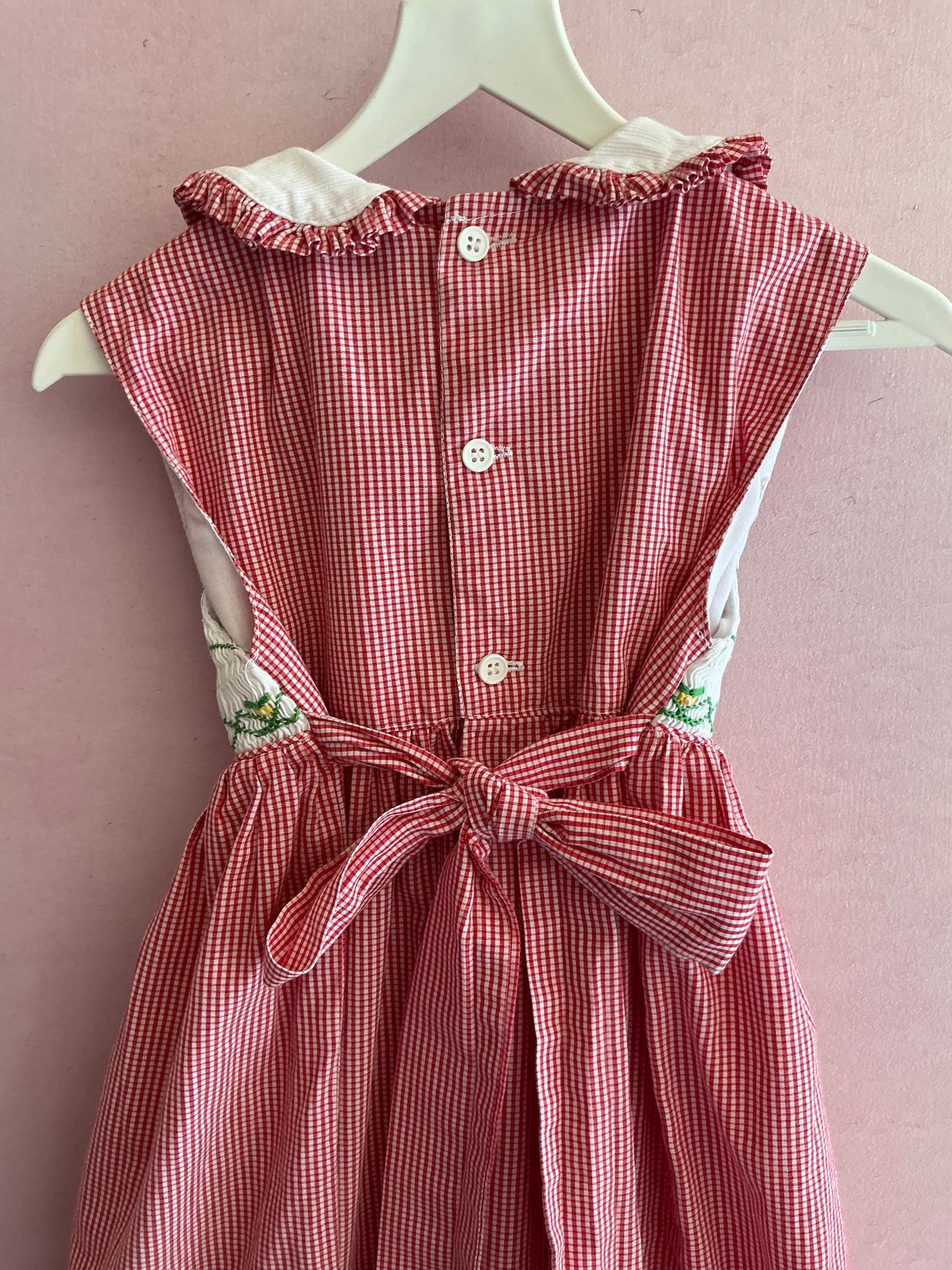 vintage Orient Expressed Hand-Smocked Dress with Embroidered Strawberries / 3