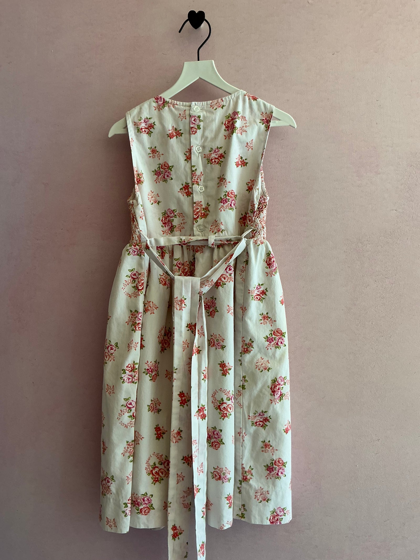 Maggie and Zoe Hand-Smocked Apricot and Rose Garden Dress / 4